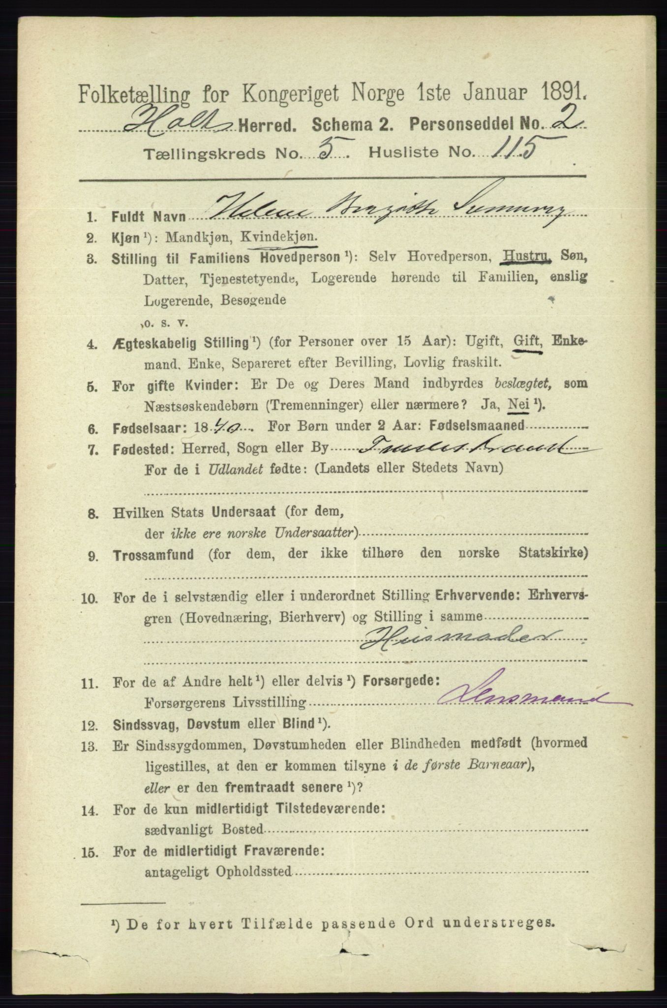 RA, 1891 census for 0914 Holt, 1891, p. 2930