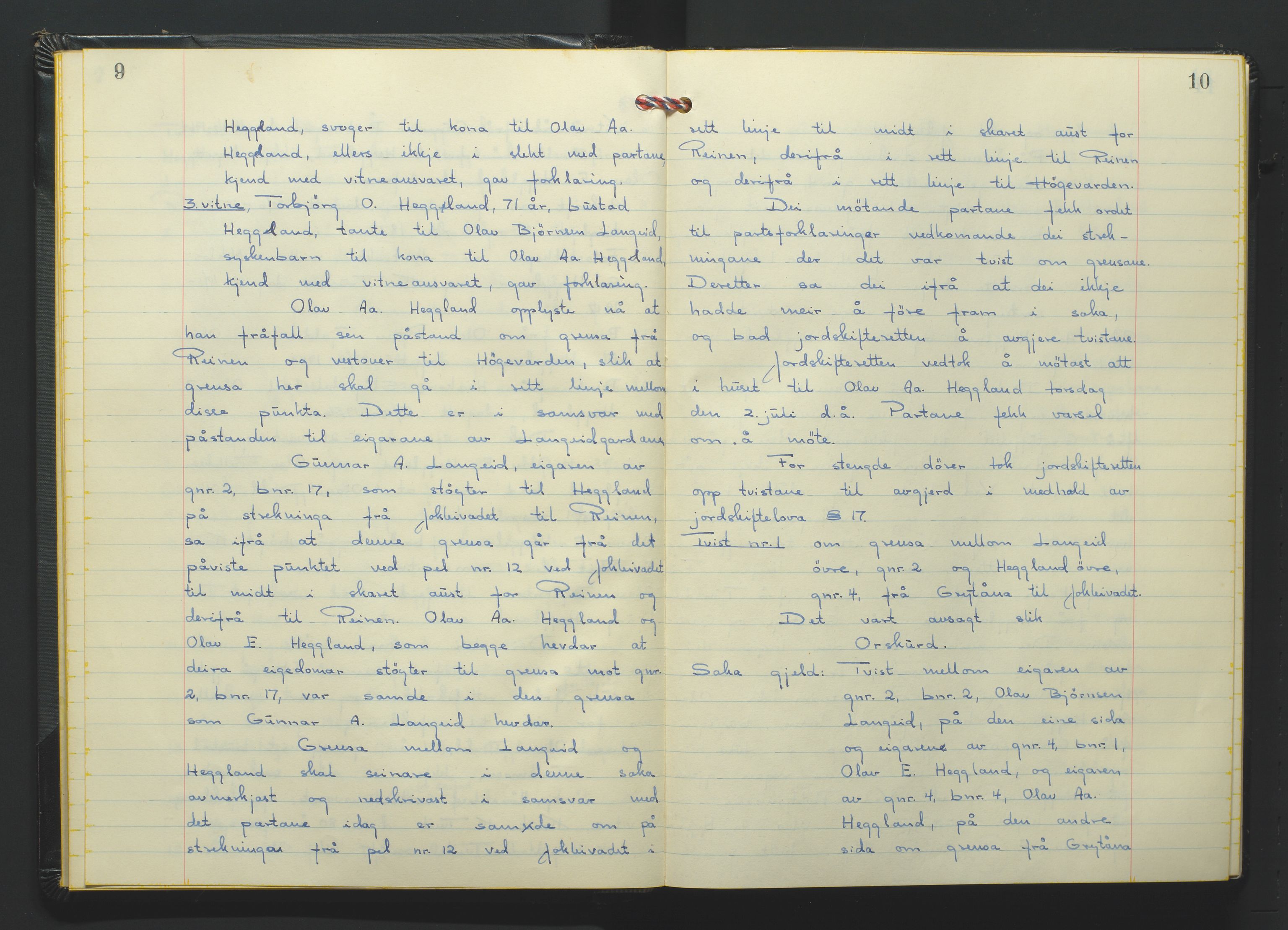 Setesdal jordskifterett, AV/SAK-1541-0008/F/Fa/Faa/L0012: Jordskifteprotokoll med gårdsregister, Setesdal domssokn nr 27 (II), 1970-1971