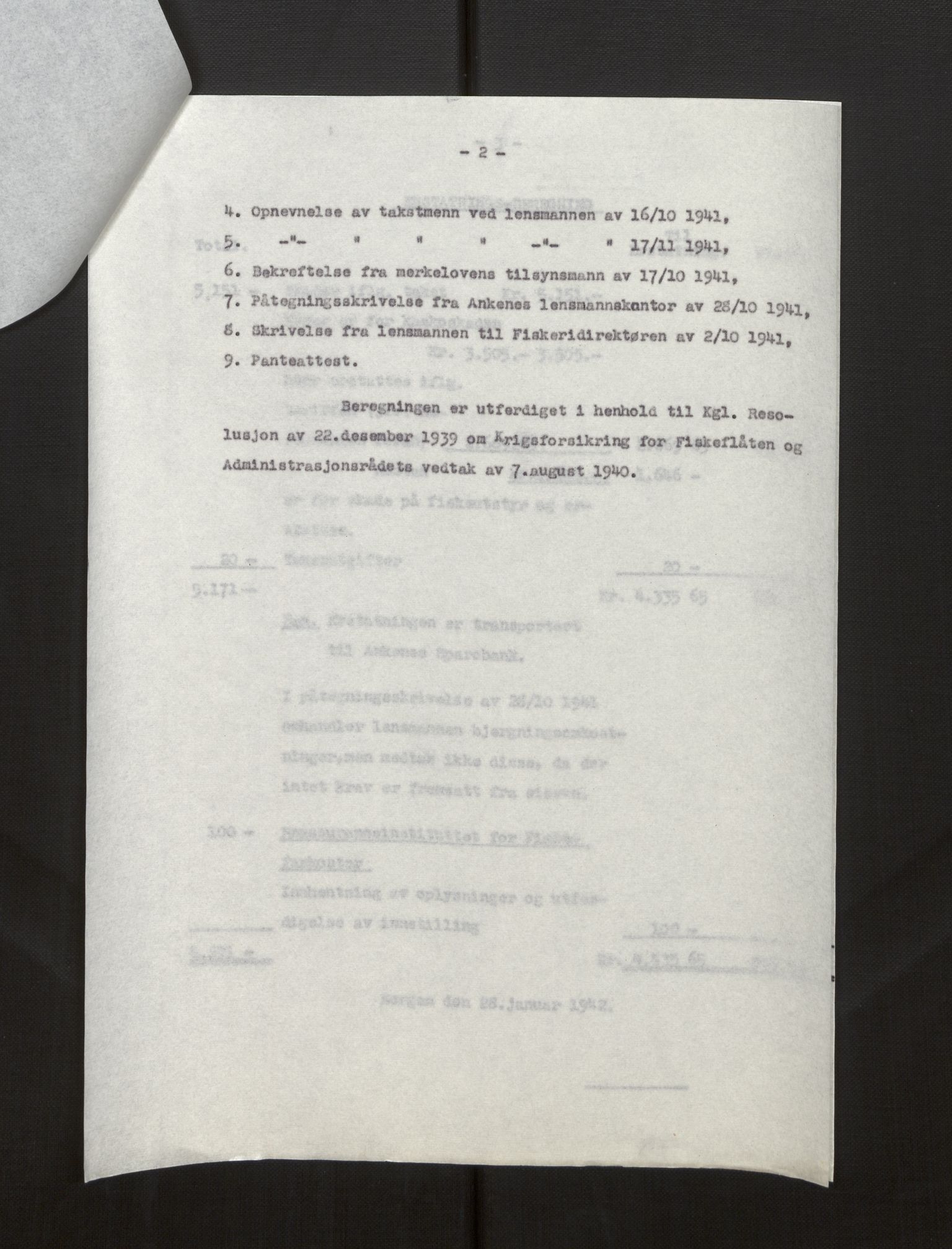 Fiskeridirektoratet - 1 Adm. ledelse - 13 Båtkontoret, AV/SAB-A-2003/La/L0008: Statens krigsforsikring for fiskeflåten, 1936-1971, p. 76