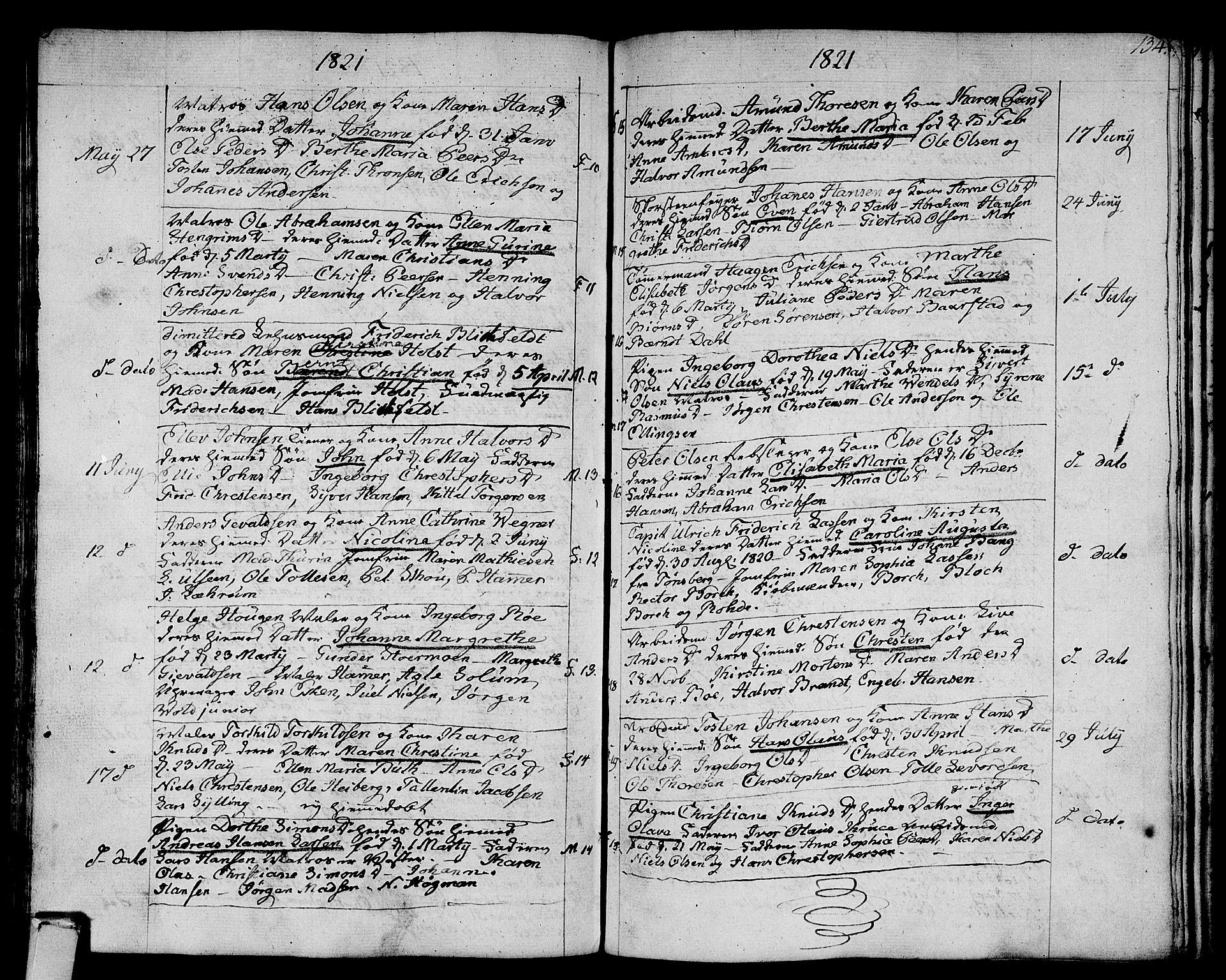 Strømsø kirkebøker, SAKO/A-246/F/Fa/L0010: Parish register (official) no. I 10, 1792-1822, p. 134
