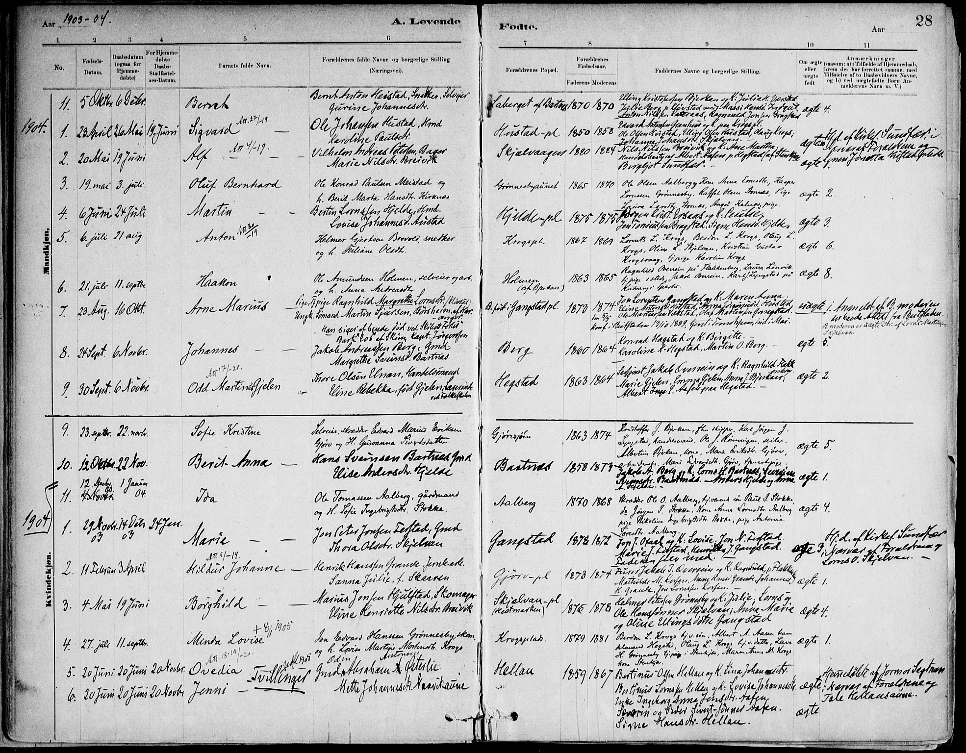 Ministerialprotokoller, klokkerbøker og fødselsregistre - Nord-Trøndelag, SAT/A-1458/732/L0316: Parish register (official) no. 732A01, 1879-1921, p. 28