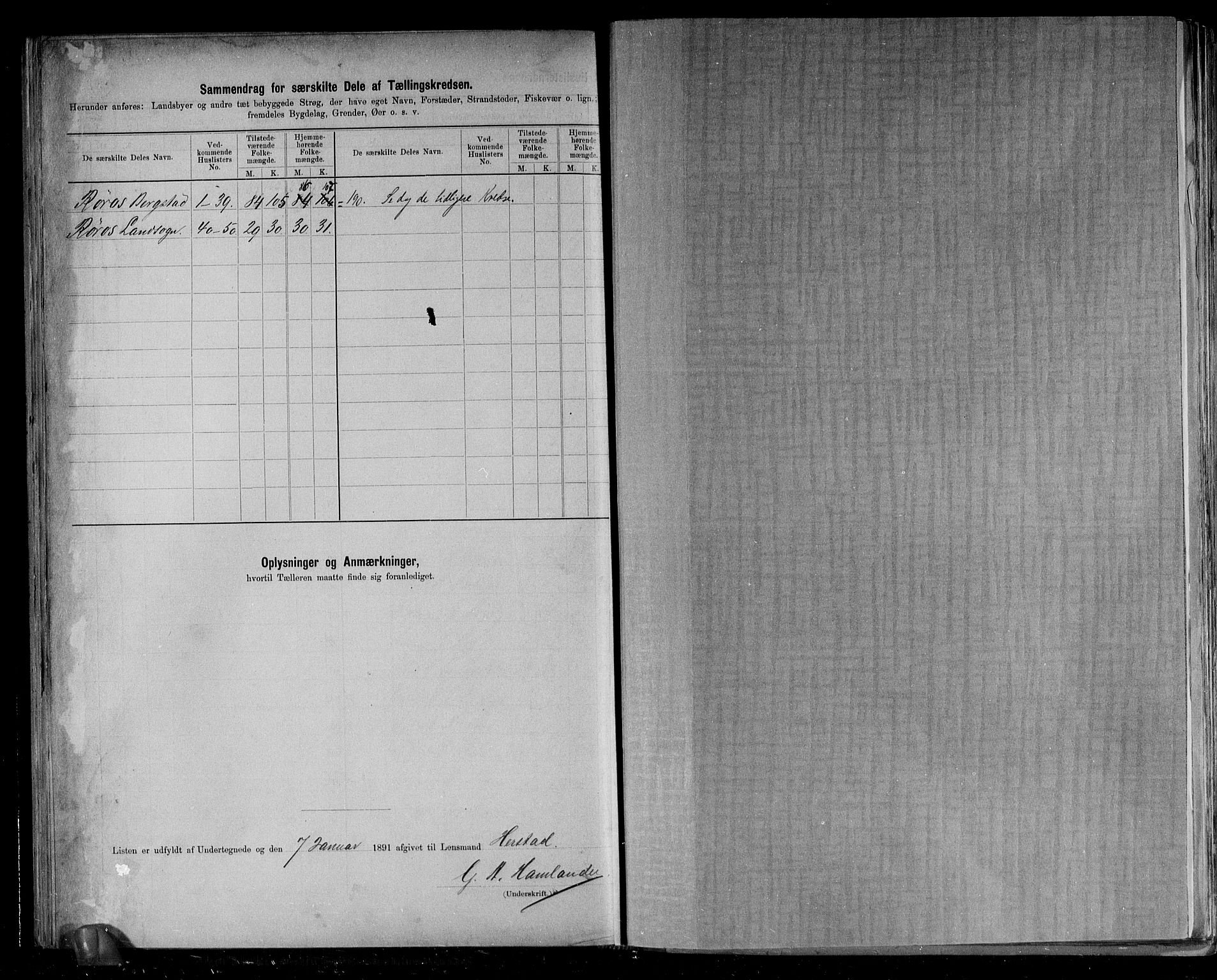 RA, 1891 census for 1640 Røros, 1891, p. 41