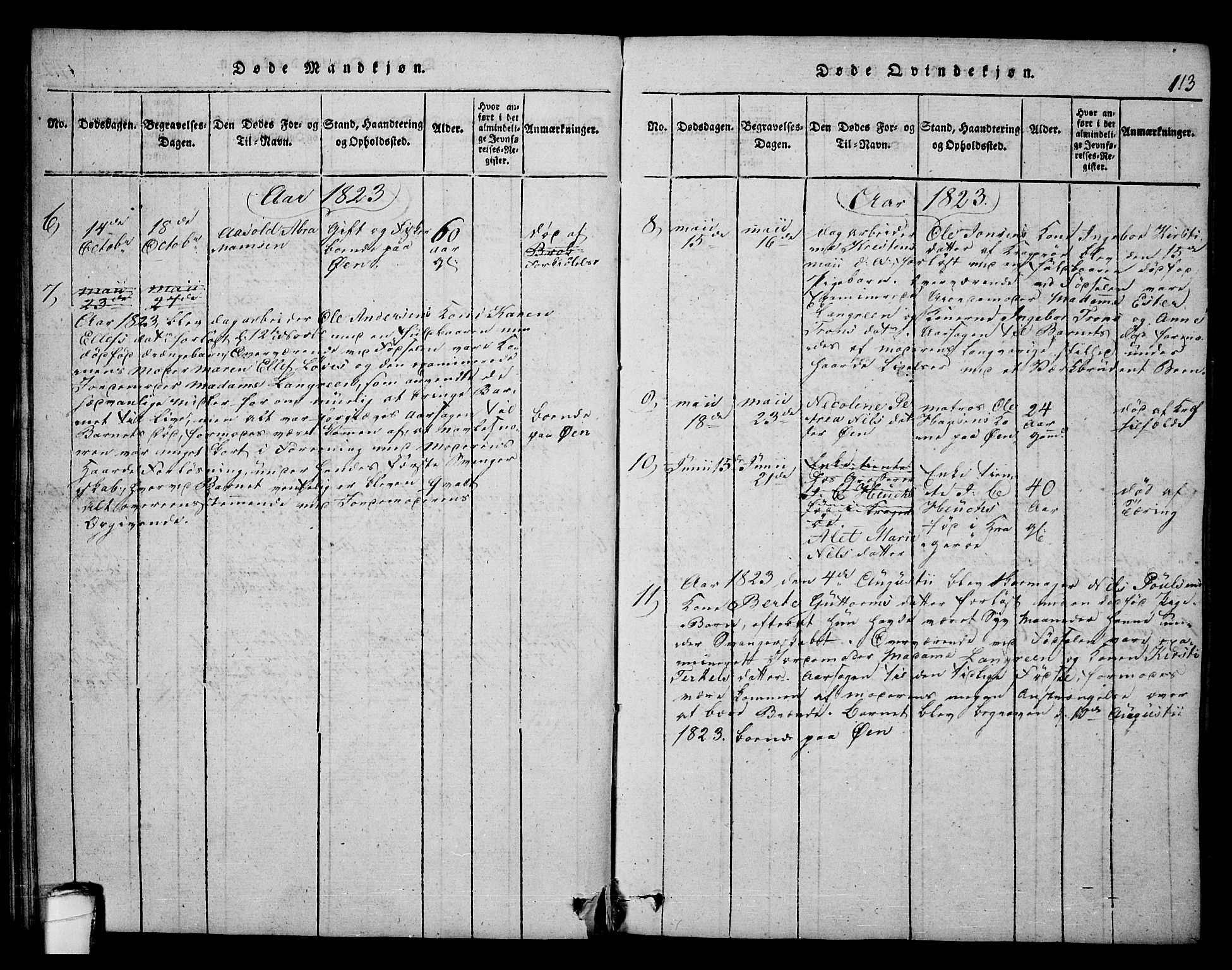 Kragerø kirkebøker, SAKO/A-278/F/Fa/L0004: Parish register (official) no. 4, 1814-1831, p. 113