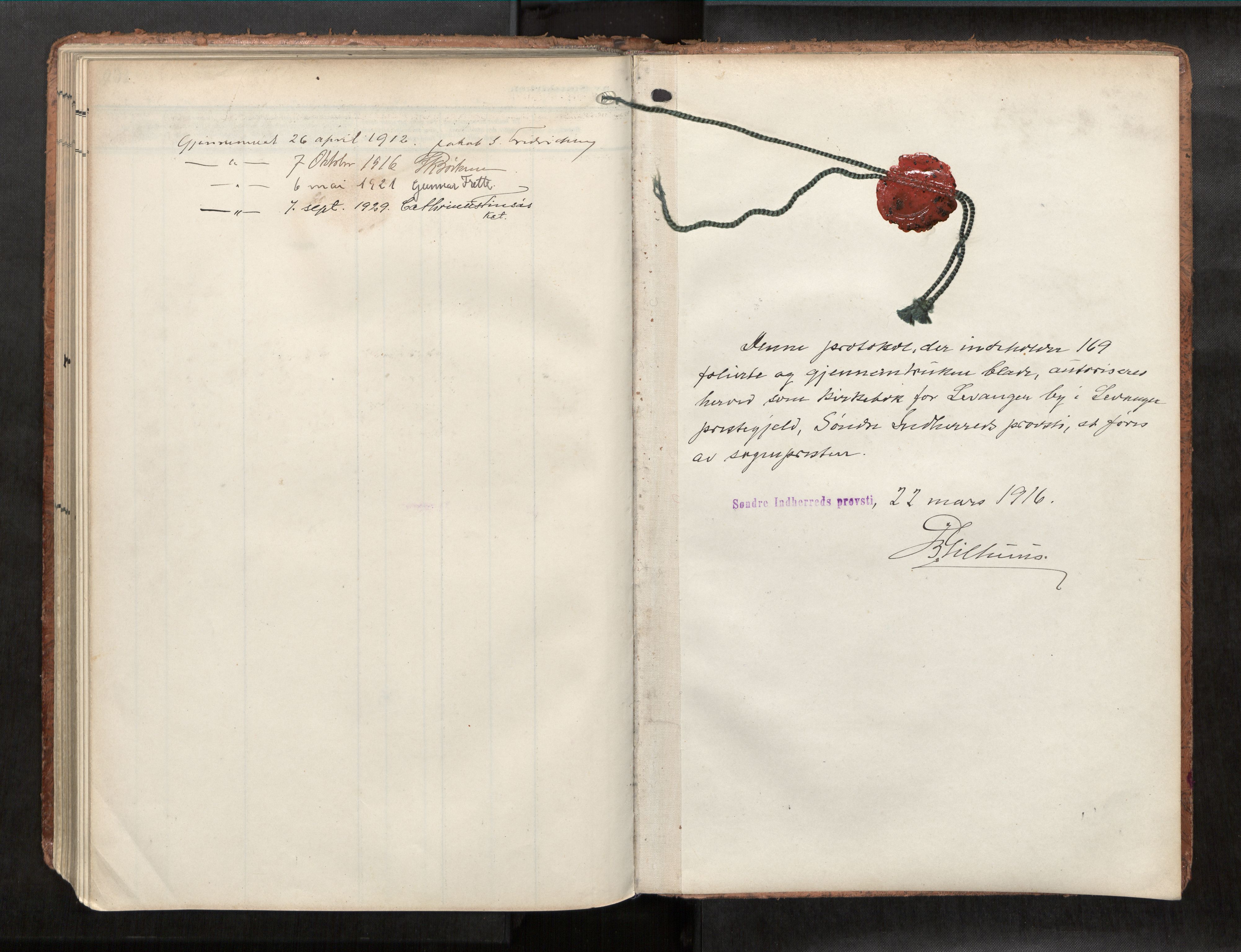 Levanger sokneprestkontor, AV/SAT-A-1301/2/H/Haa/L0001: Parish register (official) no. 1, 1912-1932