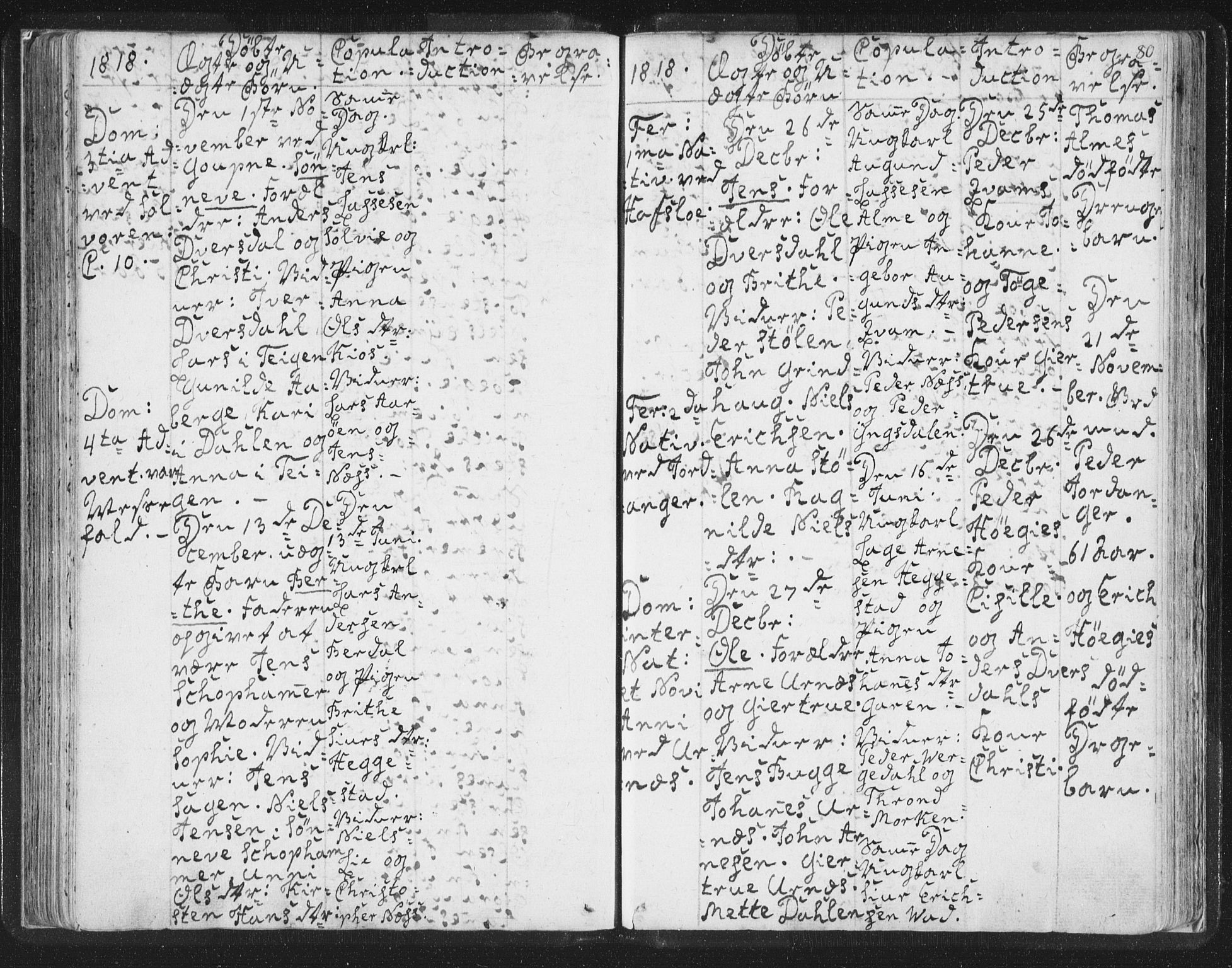 Hafslo sokneprestembete, SAB/A-80301/H/Haa/Haaa/L0003: Parish register (official) no. A 3, 1807-1821, p. 80