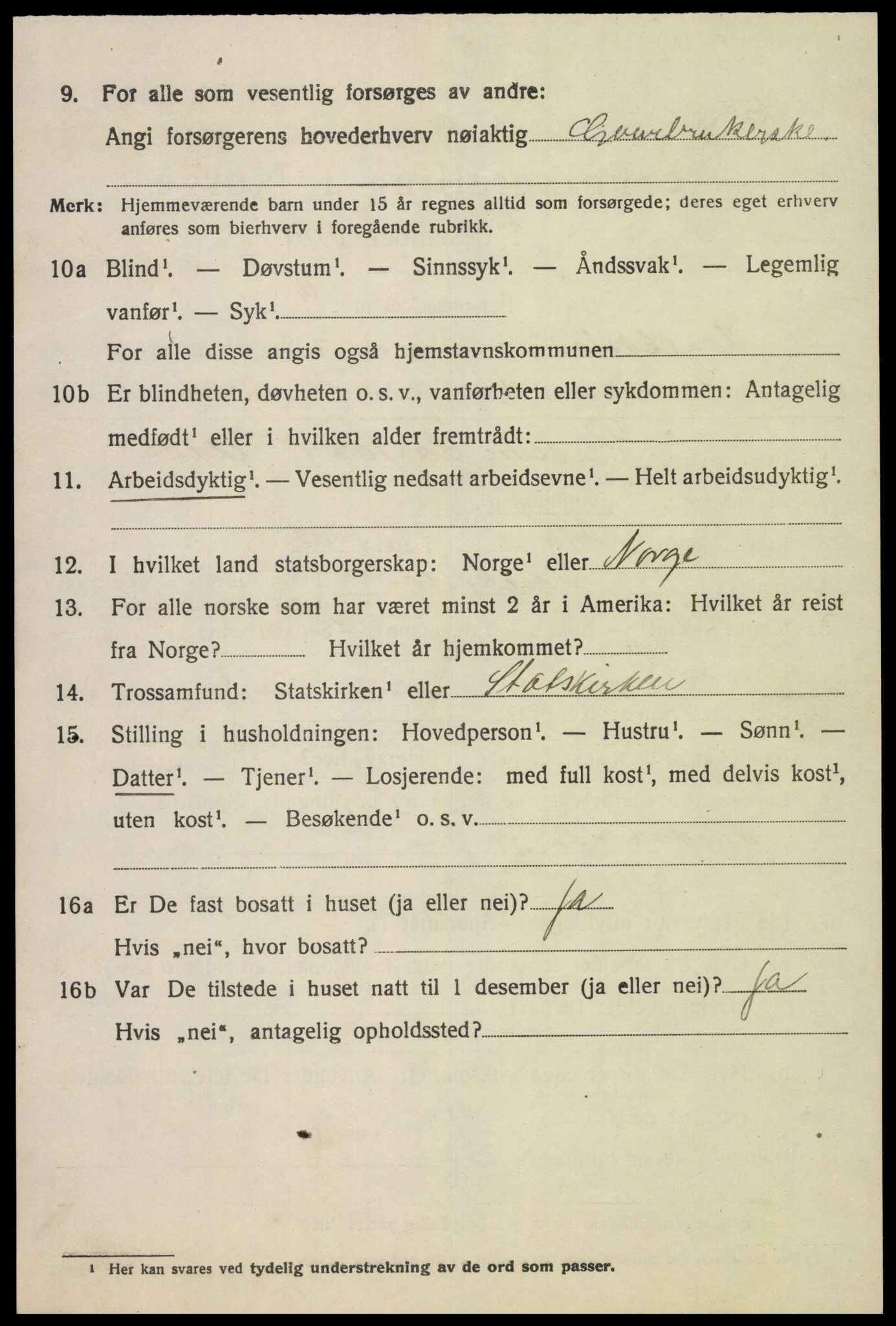 SAK, 1920 census for Hægebostad, 1920, p. 1562