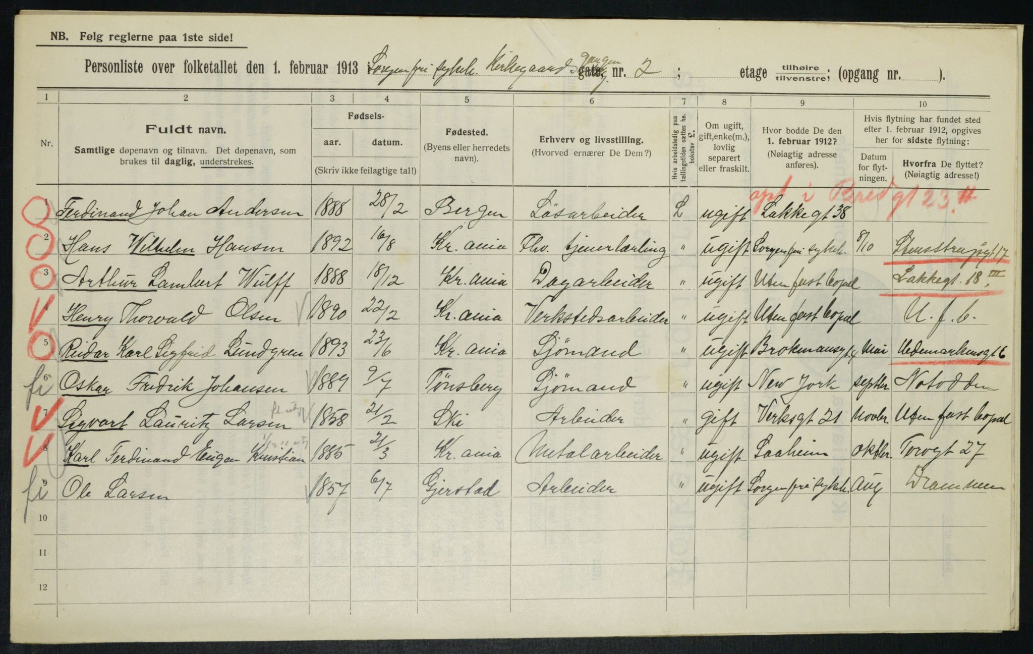 OBA, Municipal Census 1913 for Kristiania, 1913, p. 49738