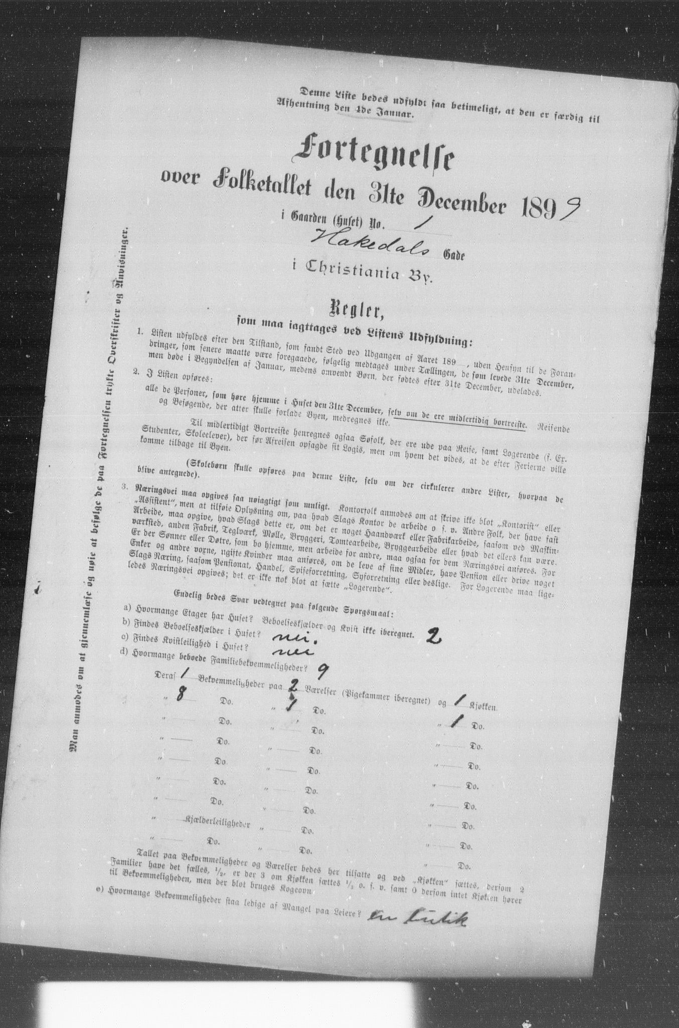 OBA, Municipal Census 1899 for Kristiania, 1899, p. 4570