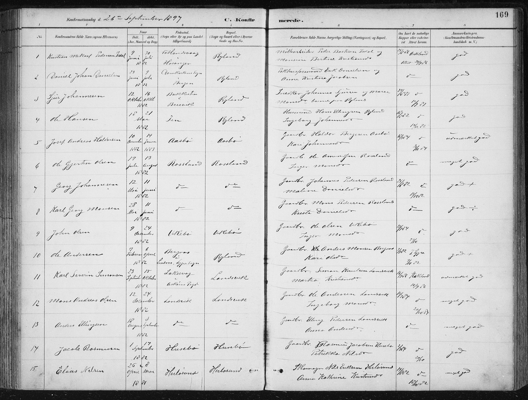 Herdla Sokneprestembete, SAB/A-75701/H/Haa: Parish register (official) no. A 4, 1891-1905, p. 169