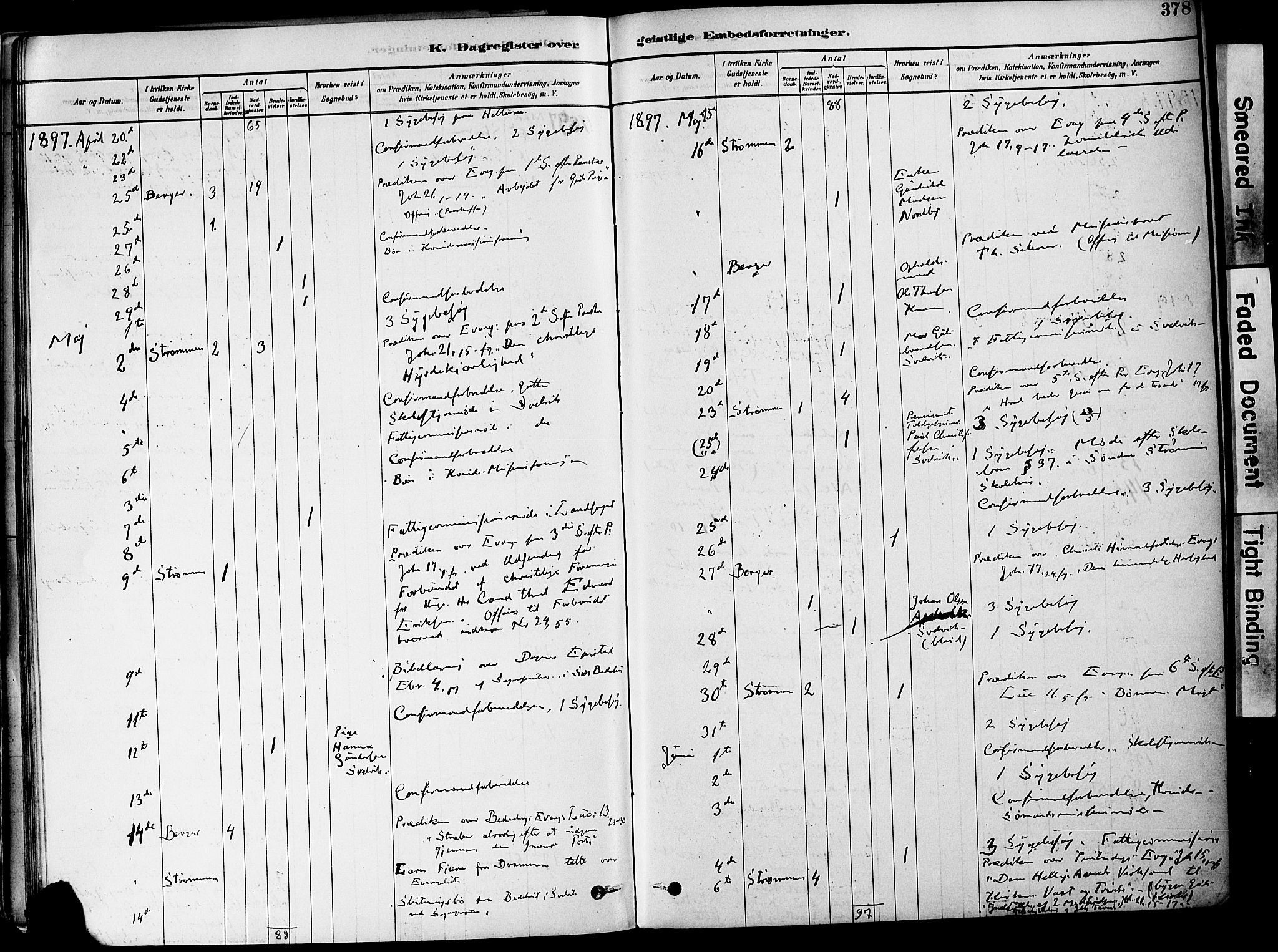 Strømm kirkebøker, AV/SAKO-A-322/F/Fa/L0004: Parish register (official) no. I 4, 1878-1899, p. 378