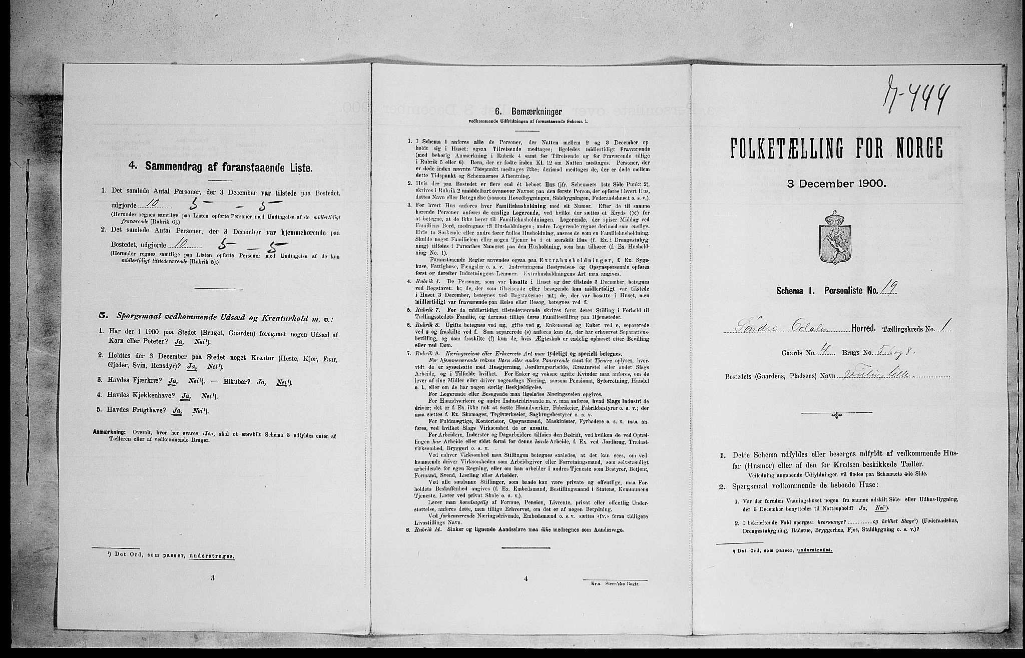 SAH, 1900 census for Sør-Odal, 1900, p. 198