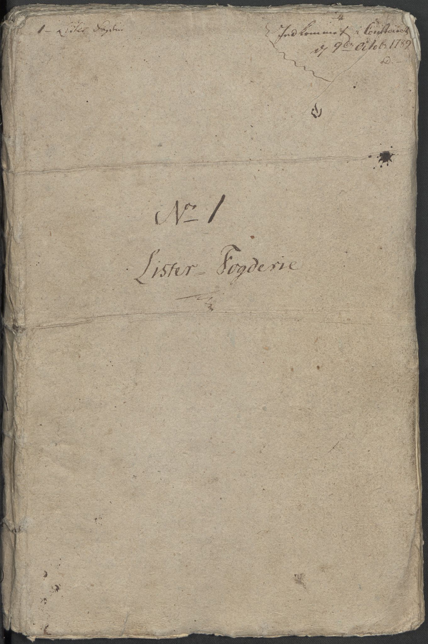 Rentekammeret inntil 1814, Reviderte regnskaper, Mindre regnskaper, RA/EA-4068/Rf/Rfe/L0021: Larvik grevskap, Lista fogderi, 1789, p. 277