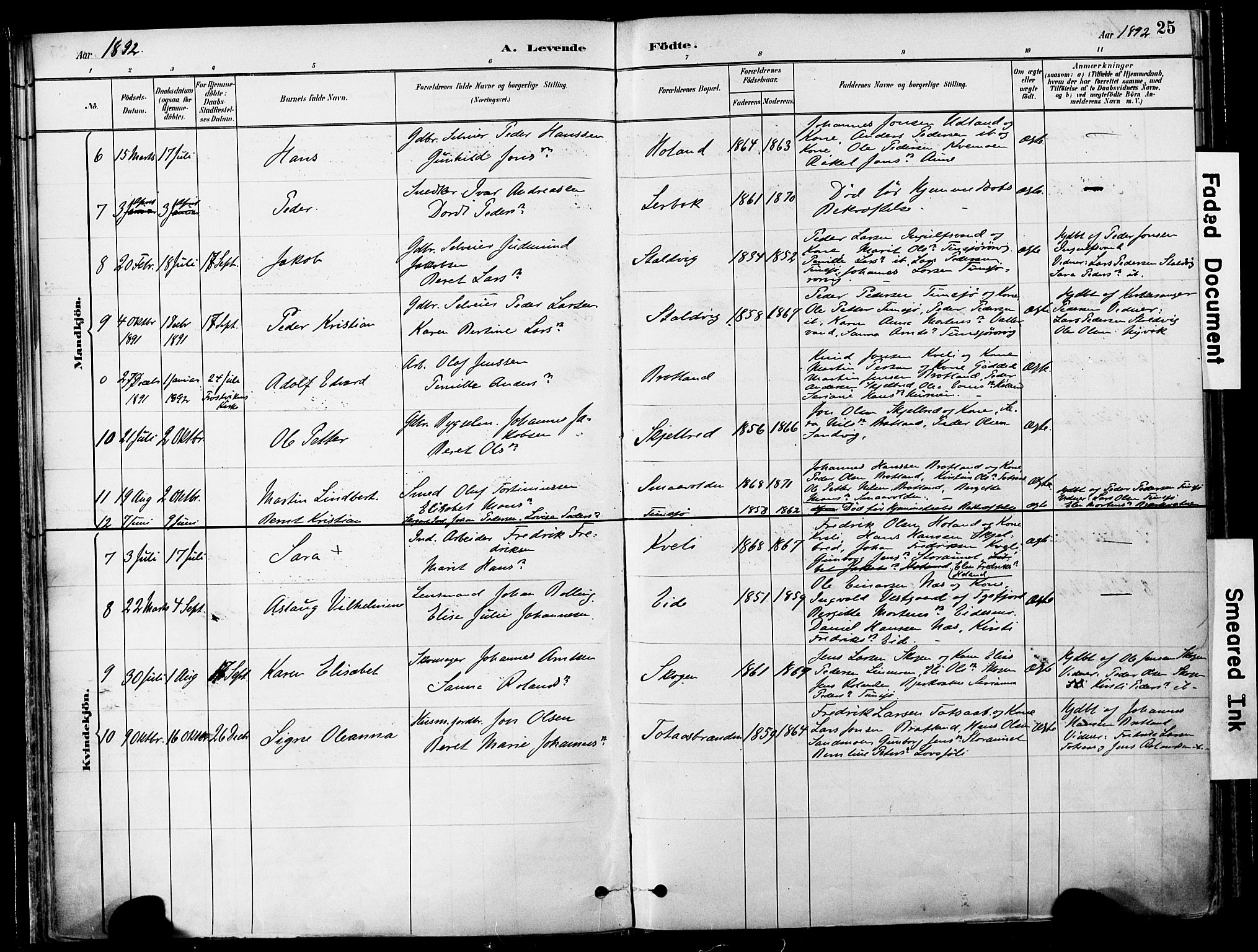 Ministerialprotokoller, klokkerbøker og fødselsregistre - Nord-Trøndelag, AV/SAT-A-1458/755/L0494: Parish register (official) no. 755A03, 1882-1902, p. 25