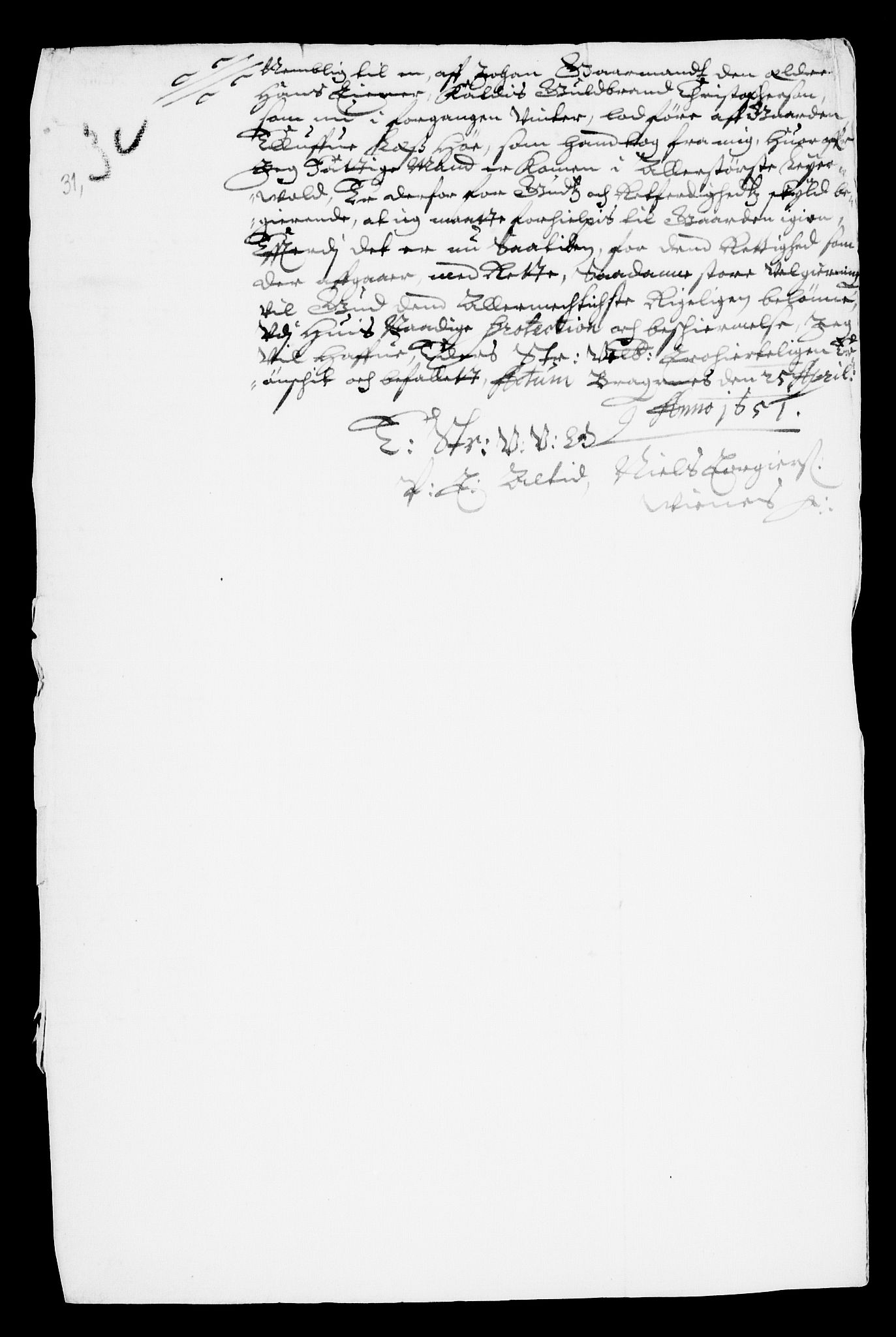 Danske Kanselli, Skapsaker, AV/RA-EA-4061/F/L0007: Skap 8, pakke 150A, litra A-V, 1644-1651, p. 38