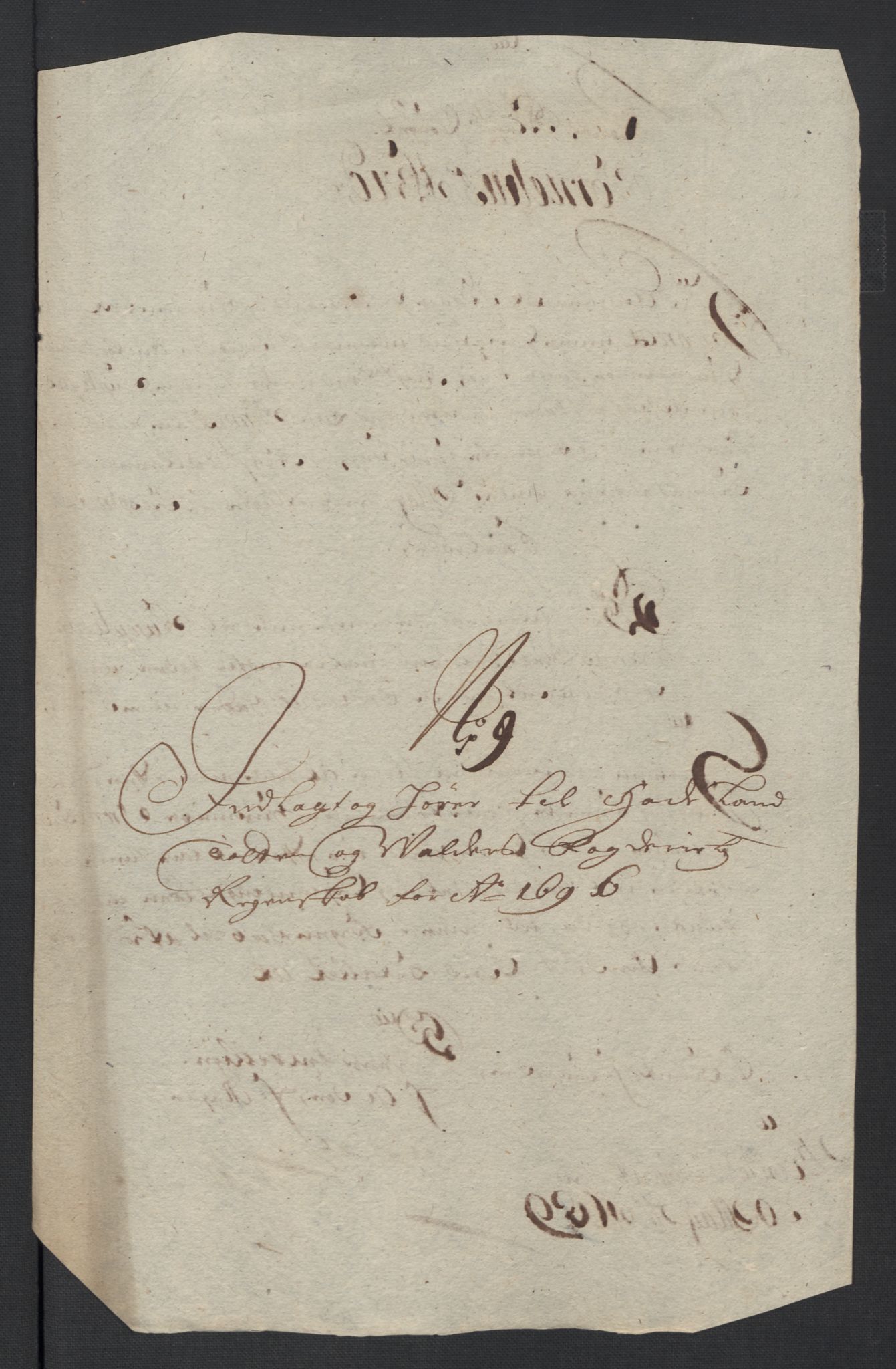 Rentekammeret inntil 1814, Reviderte regnskaper, Fogderegnskap, RA/EA-4092/R18/L1294: Fogderegnskap Hadeland, Toten og Valdres, 1696, p. 158