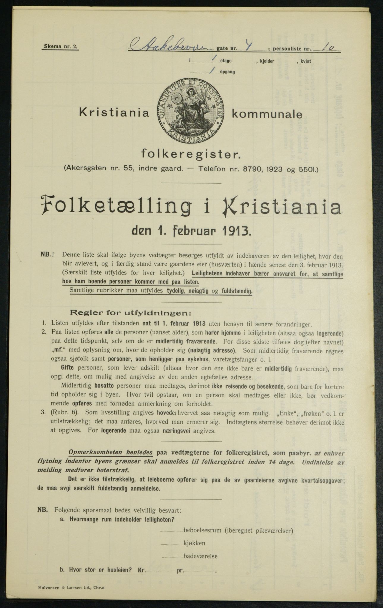 OBA, Municipal Census 1913 for Kristiania, 1913, p. 130233