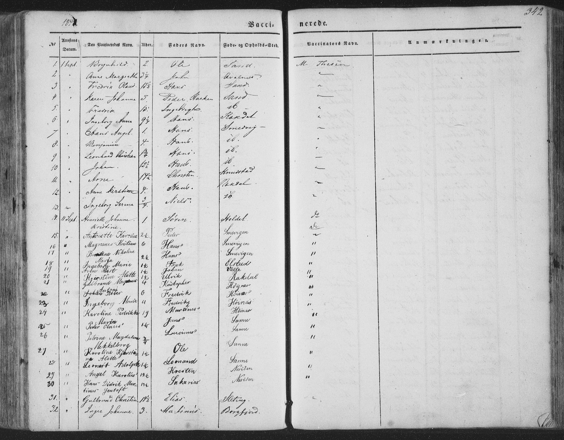 Ministerialprotokoller, klokkerbøker og fødselsregistre - Nordland, AV/SAT-A-1459/880/L1131: Parish register (official) no. 880A05, 1844-1868, p. 342