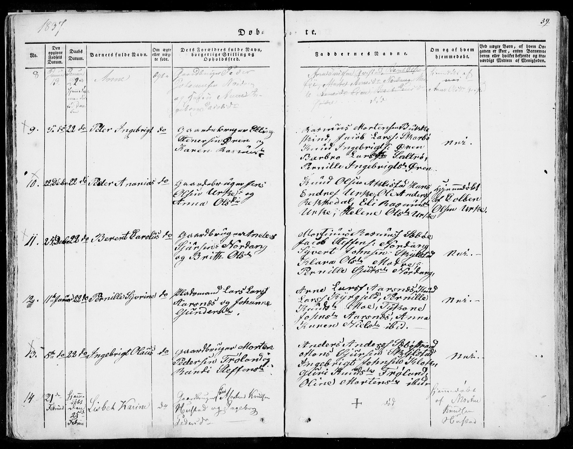 Ministerialprotokoller, klokkerbøker og fødselsregistre - Møre og Romsdal, AV/SAT-A-1454/515/L0208: Parish register (official) no. 515A04, 1830-1846, p. 39