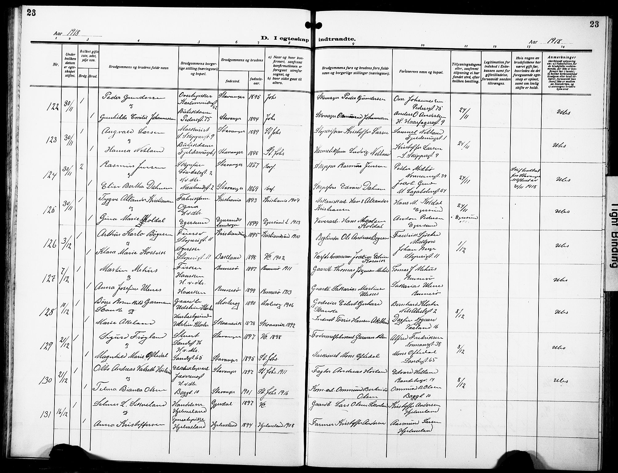 St. Johannes sokneprestkontor, AV/SAST-A-101814/001/30/30BB/L0007: Parish register (copy) no. B 7, 1917-1932, p. 23