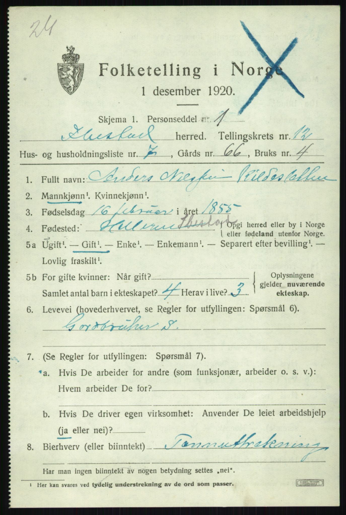 SATØ, 1920 census for Ibestad, 1920, p. 6453