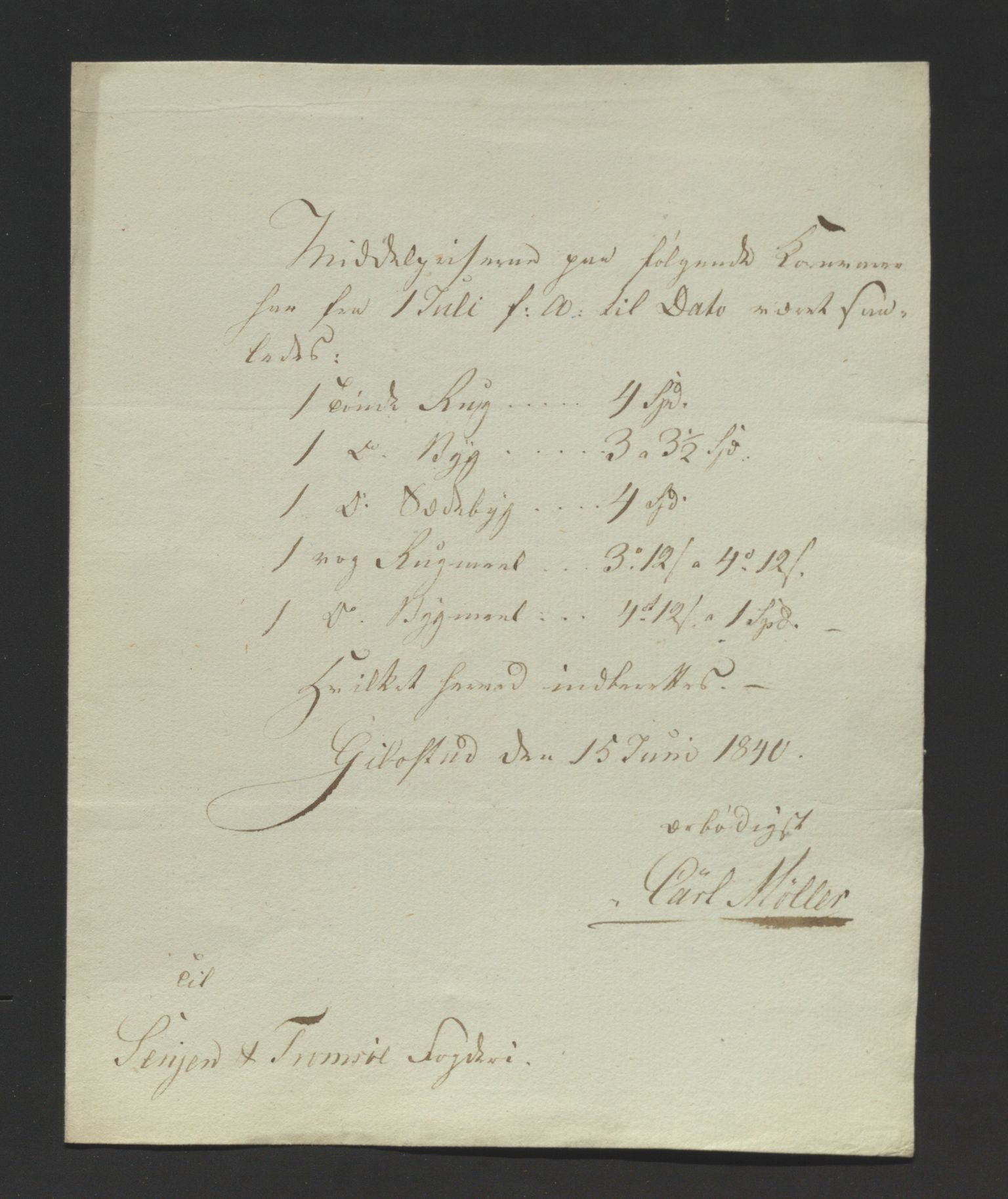 Senja og Tromsø fogderi, AV/SATØ-S-0061/D/Db/L0131: Korrespondanse og saksdokument, 1837-1856, p. 3
