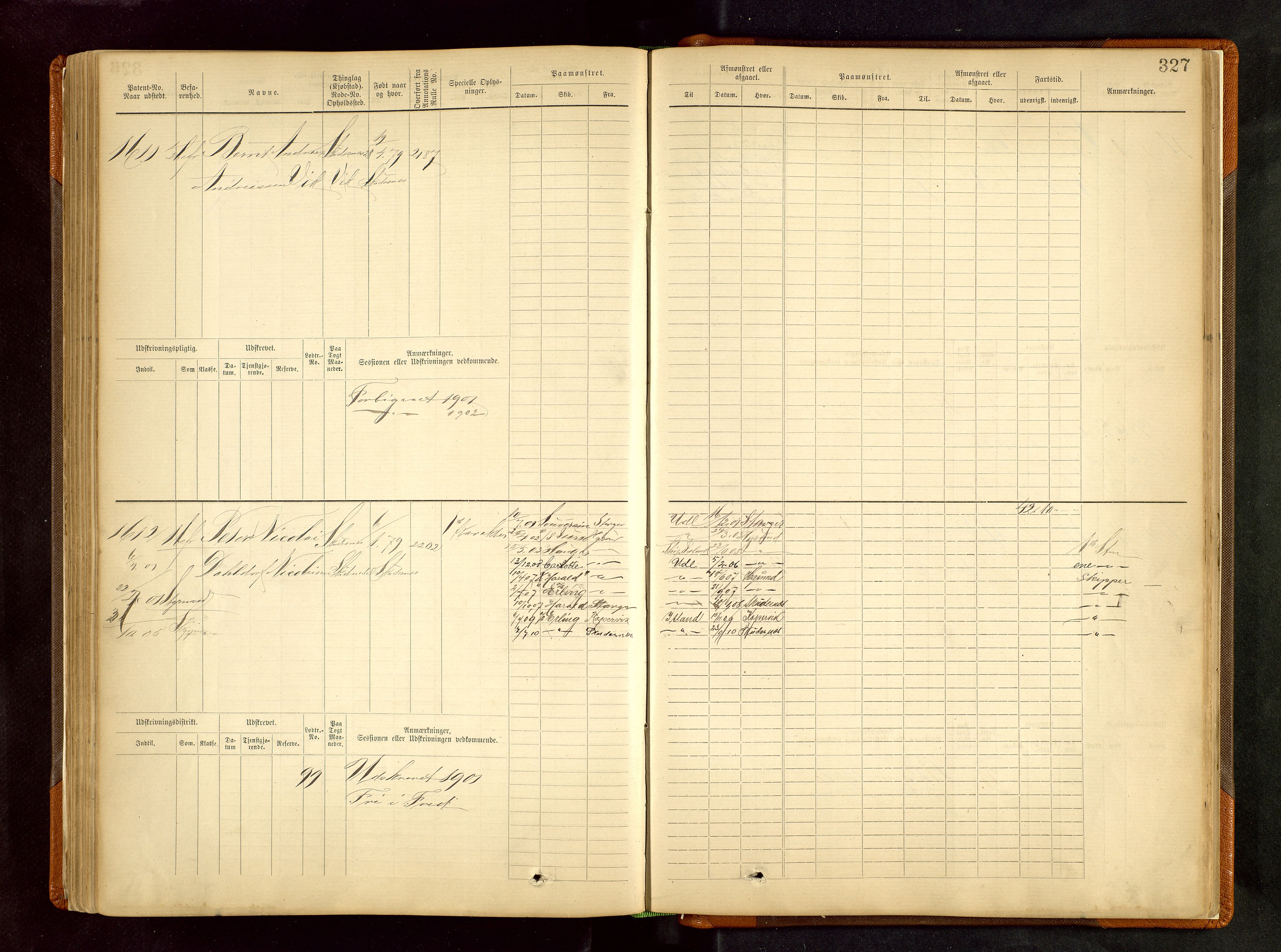 Haugesund sjømannskontor, AV/SAST-A-102007/F/Fb/Fbb/L0002: Sjøfartsrulle Skudenes kretsnr. 959-2439, 1860-1948, p. 327