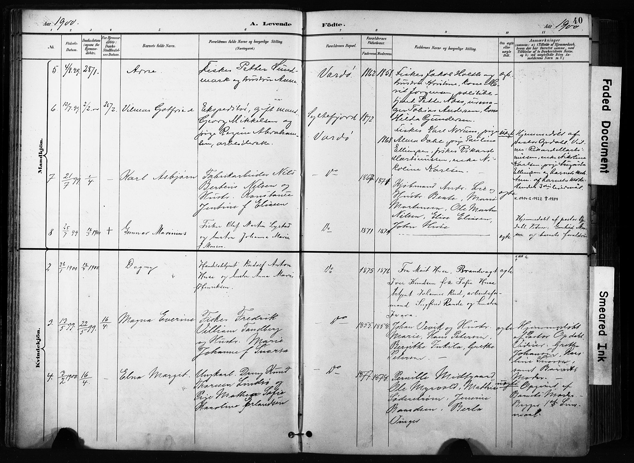 Vardø sokneprestkontor, SATØ/S-1332/H/Ha/L0010kirke: Parish register (official) no. 10, 1895-1907, p. 40