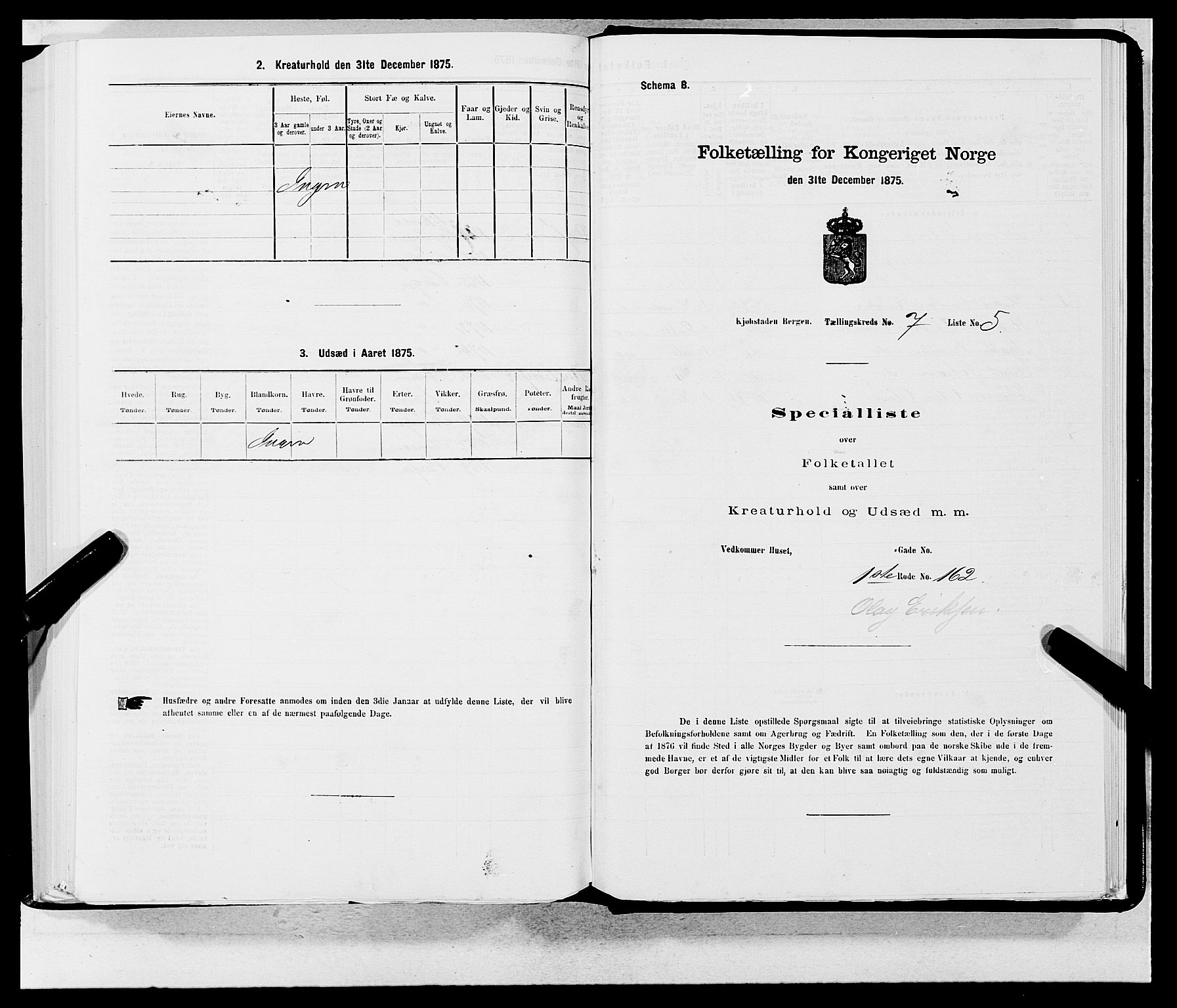 SAB, 1875 census for 1301 Bergen, 1875, p. 319