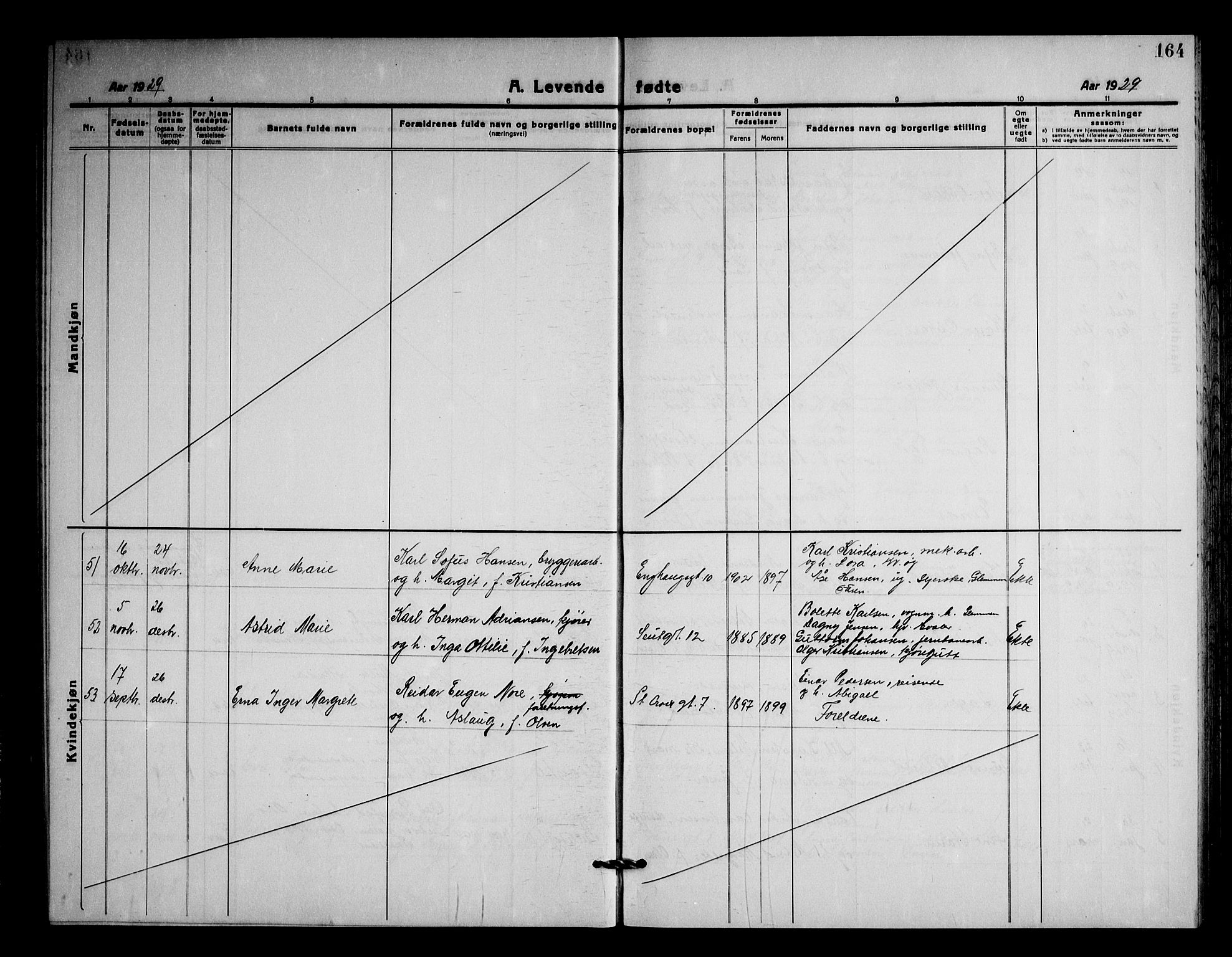 Fredrikstad domkirkes prestekontor Kirkebøker, AV/SAO-A-10906/G/Ga/L0005: Parish register (copy) no. 5, 1918-1948, p. 164