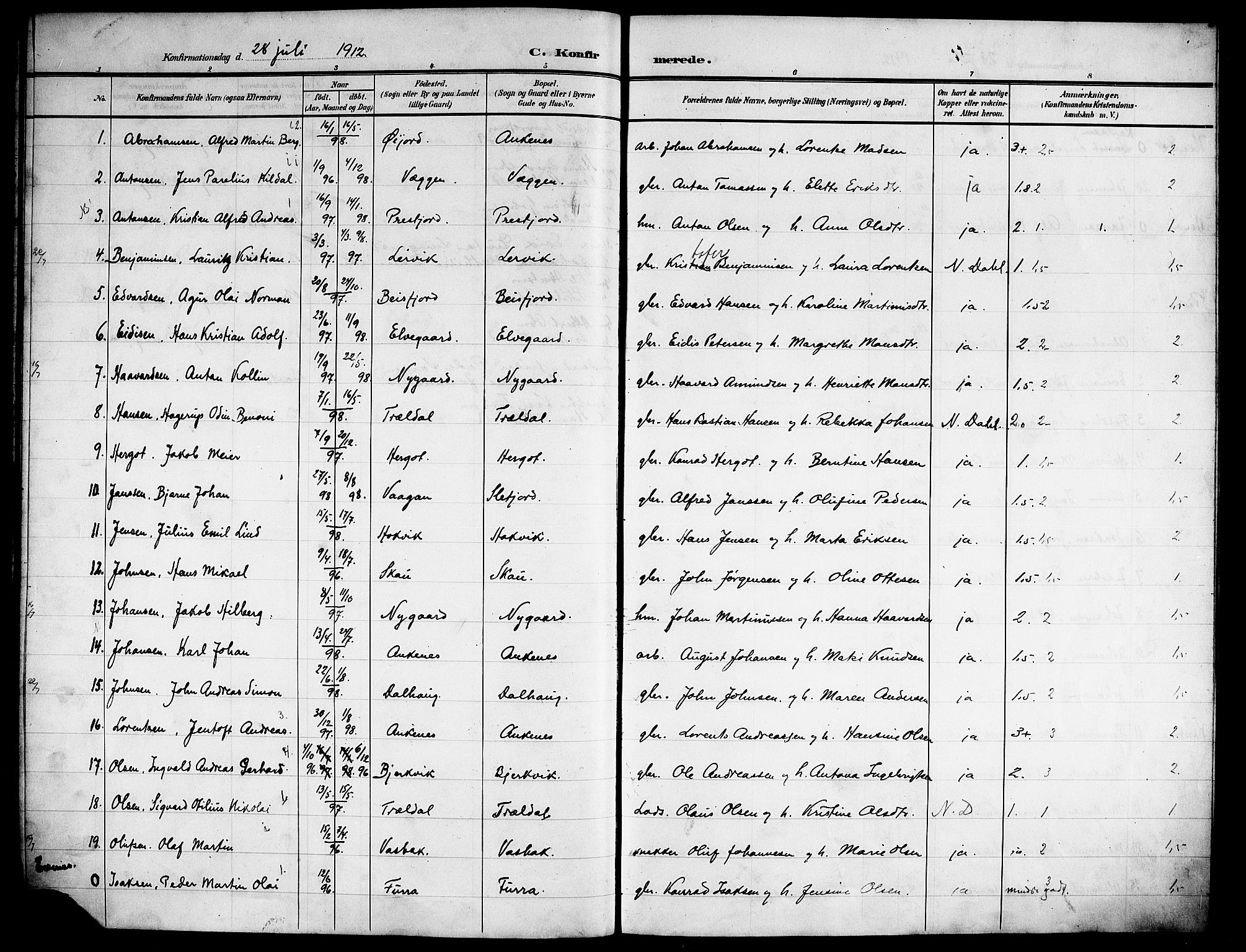 Ministerialprotokoller, klokkerbøker og fødselsregistre - Nordland, AV/SAT-A-1459/866/L0955: Parish register (copy) no. 866C04, 1905-1914