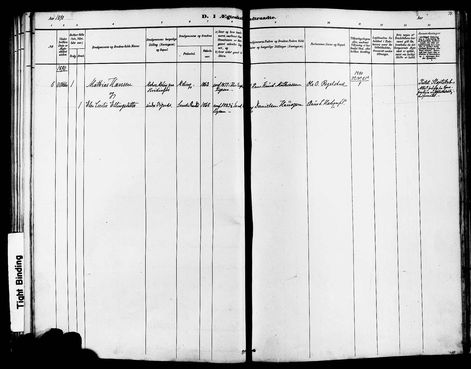 Finnøy sokneprestkontor, AV/SAST-A-101825/H/Ha/Haa/L0010: Parish register (official) no. A 10, 1879-1890, p. 70