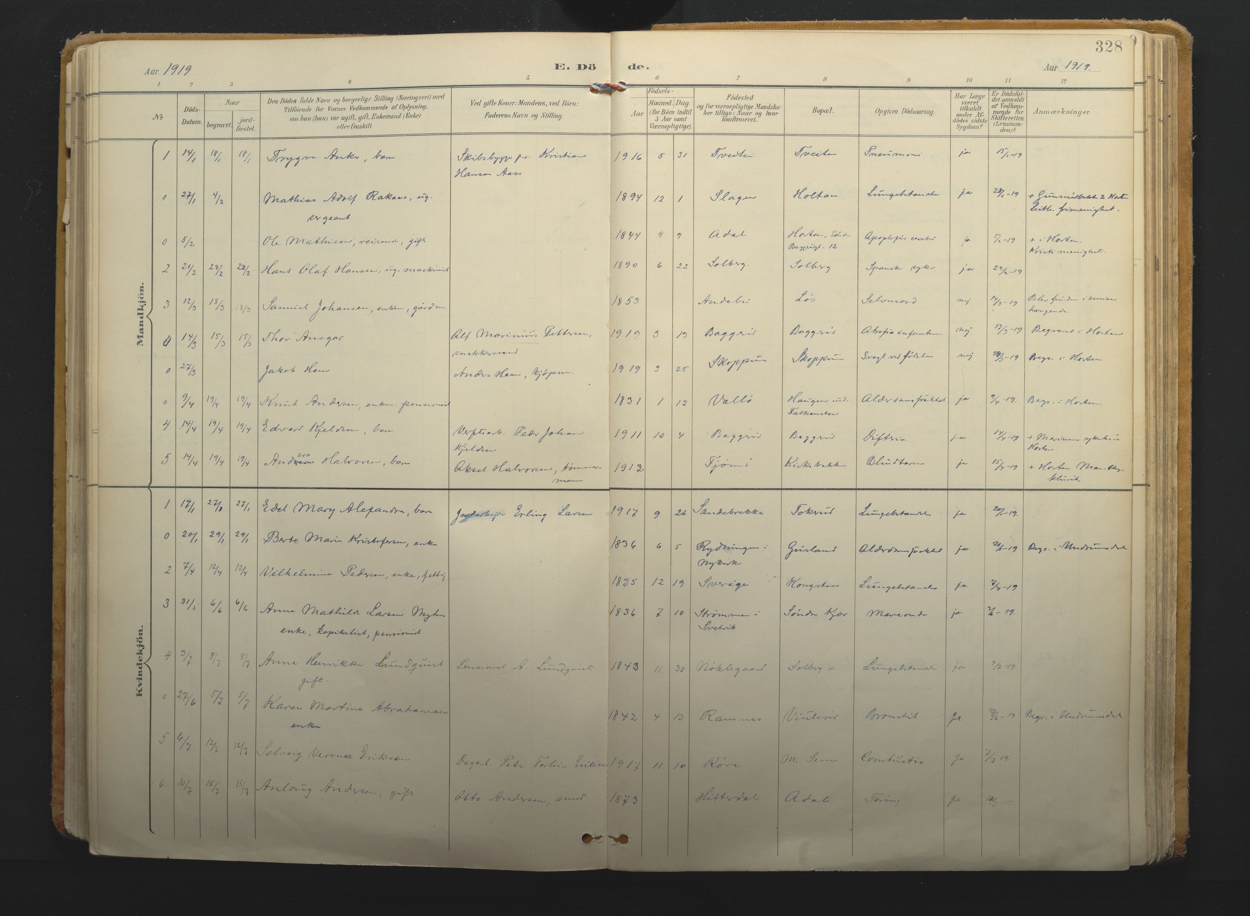 Borre kirkebøker, AV/SAKO-A-338/F/Fa/L0011: Parish register (official) no. I 11, 1897-1921, p. 328