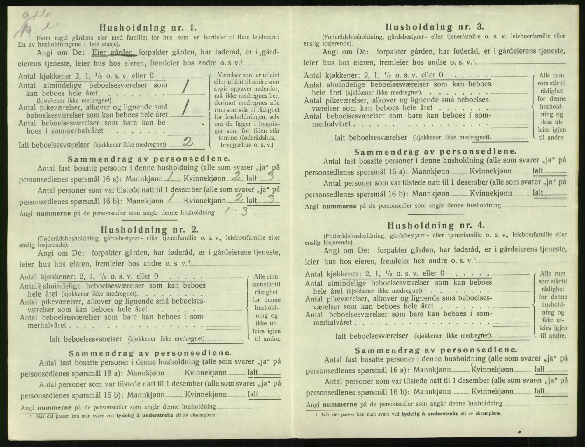 SAT, 1920 census for Volda, 1920, p. 263