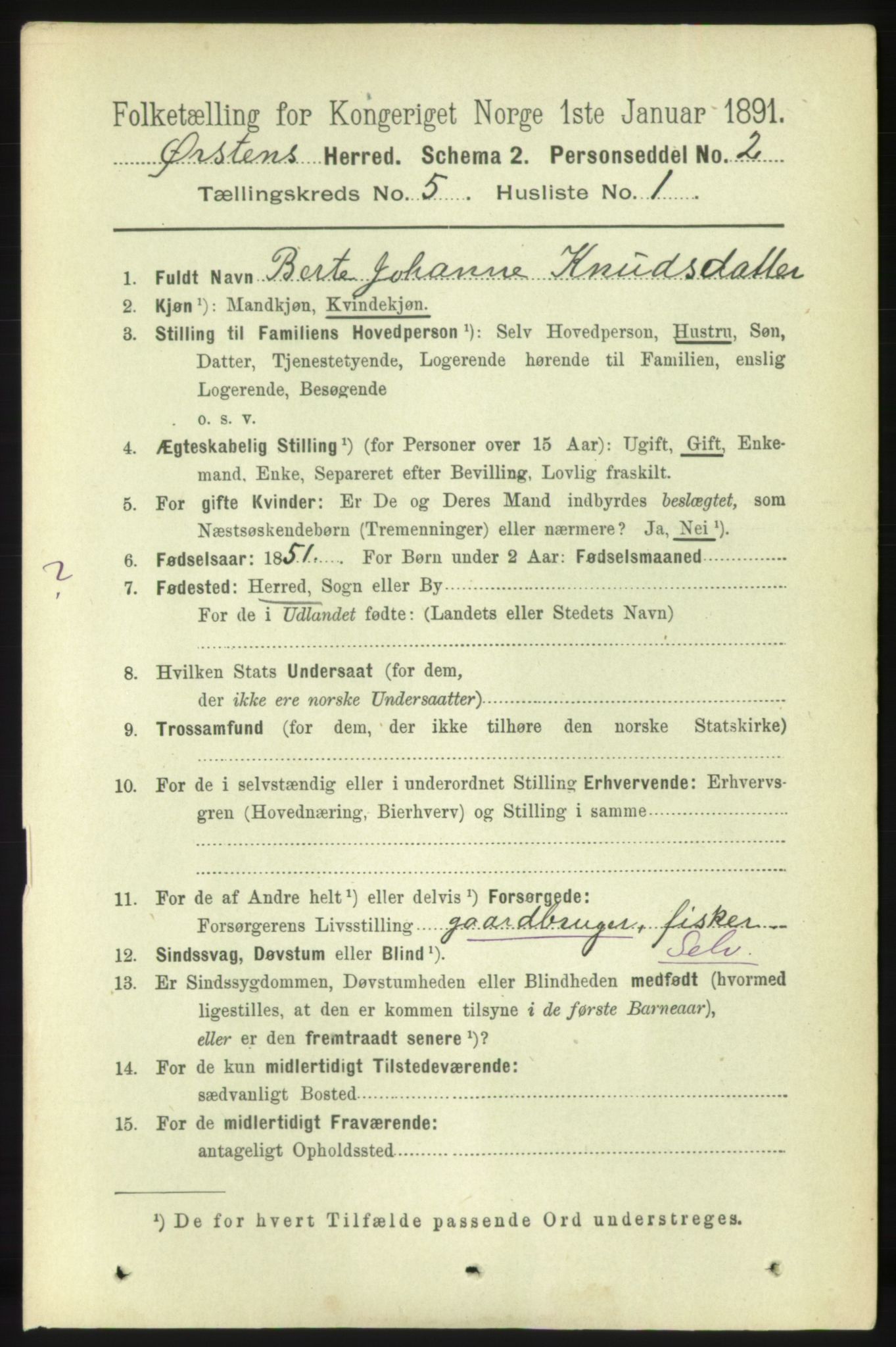 RA, 1891 census for 1520 Ørsta, 1891, p. 2276