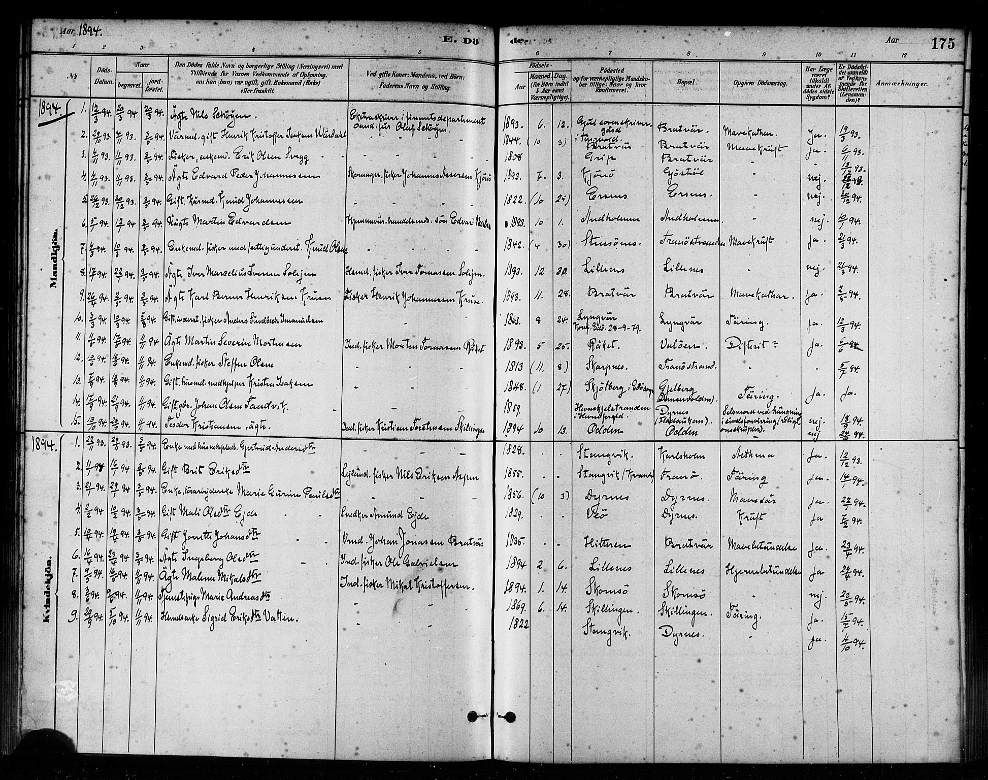 Ministerialprotokoller, klokkerbøker og fødselsregistre - Møre og Romsdal, AV/SAT-A-1454/582/L0947: Parish register (official) no. 582A01, 1880-1900, p. 175