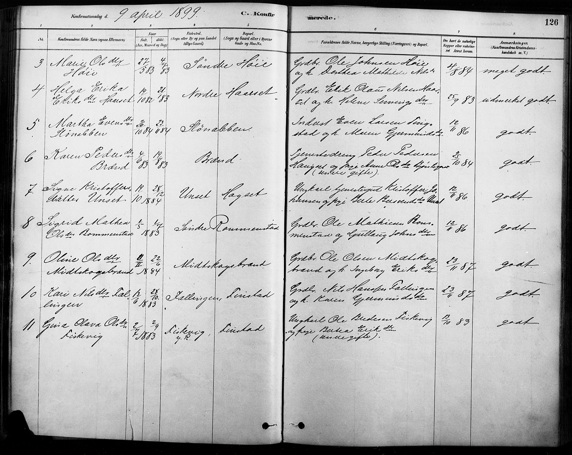 Rendalen prestekontor, AV/SAH-PREST-054/H/Ha/Haa/L0009: Parish register (official) no. 9, 1878-1901, p. 126