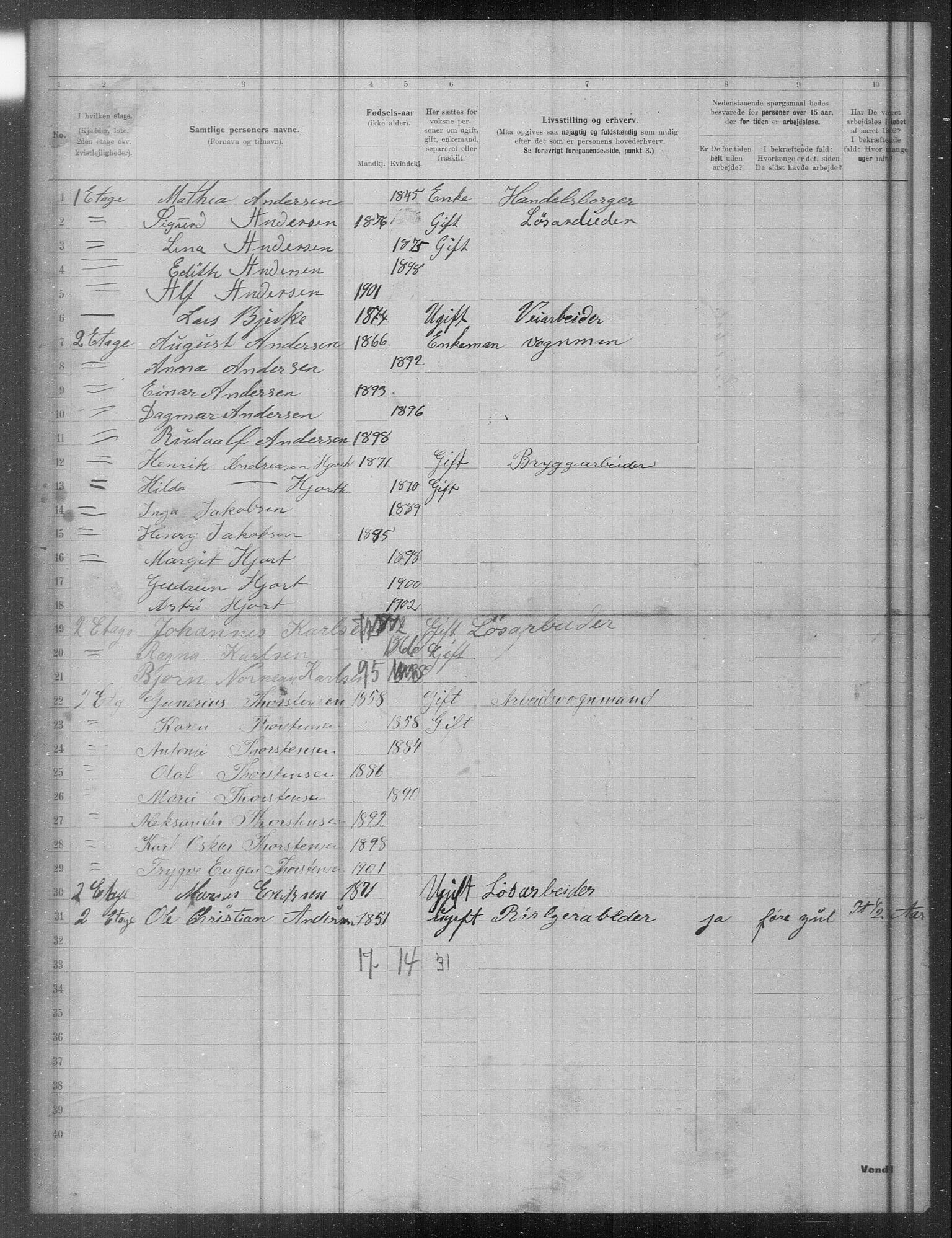 OBA, Municipal Census 1902 for Kristiania, 1902, p. 18951