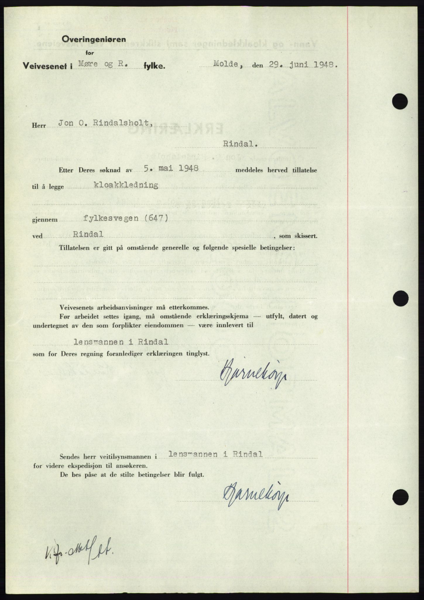 Nordmøre sorenskriveri, AV/SAT-A-4132/1/2/2Ca: Mortgage book no. B99, 1948-1948, Diary no: : 2101/1948