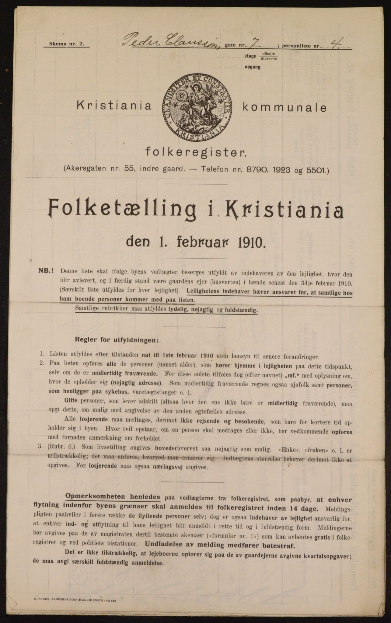 OBA, Municipal Census 1910 for Kristiania, 1910, p. 75700