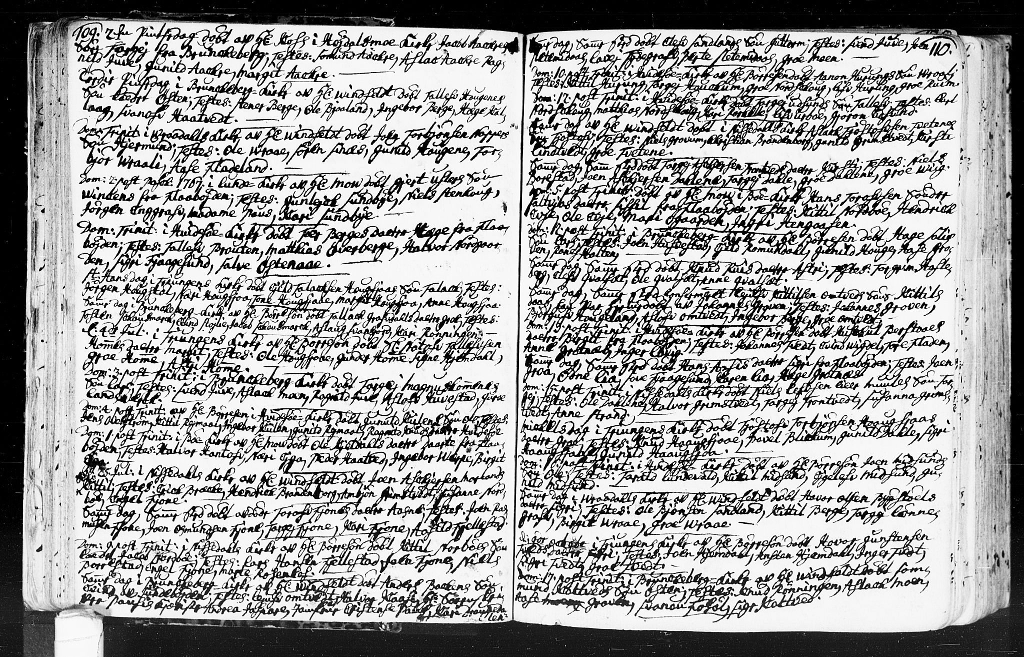 Kviteseid kirkebøker, SAKO/A-276/F/Fa/L0001: Parish register (official) no. I 1, 1754-1773, p. 109-110