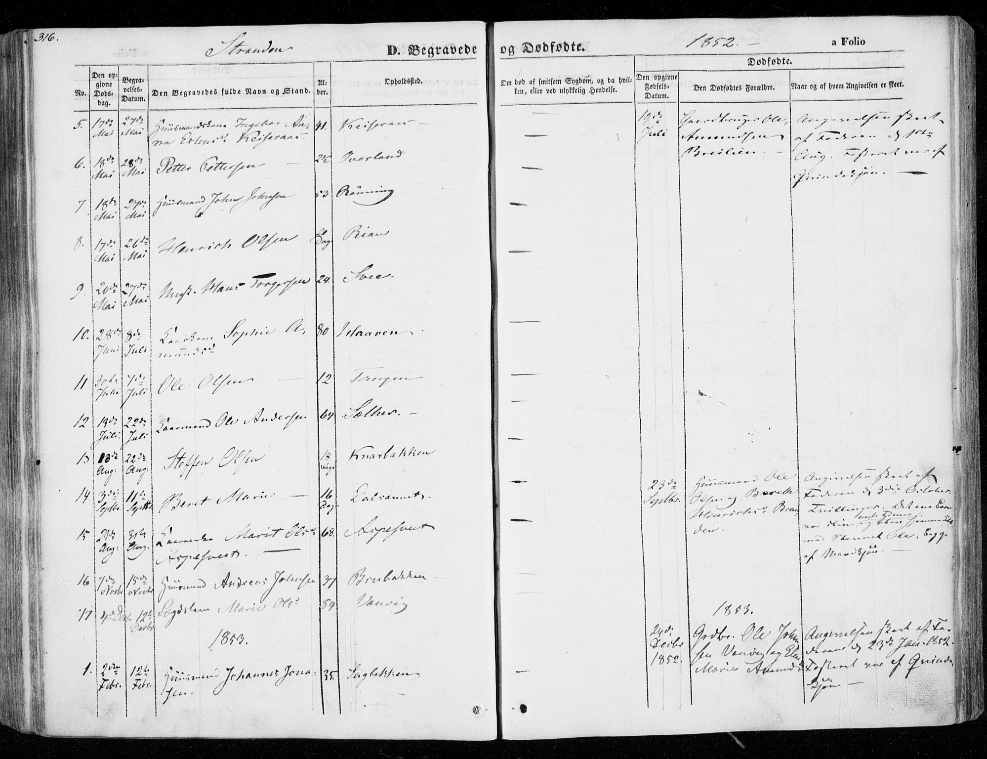 Ministerialprotokoller, klokkerbøker og fødselsregistre - Nord-Trøndelag, AV/SAT-A-1458/701/L0007: Parish register (official) no. 701A07 /2, 1842-1854, p. 316