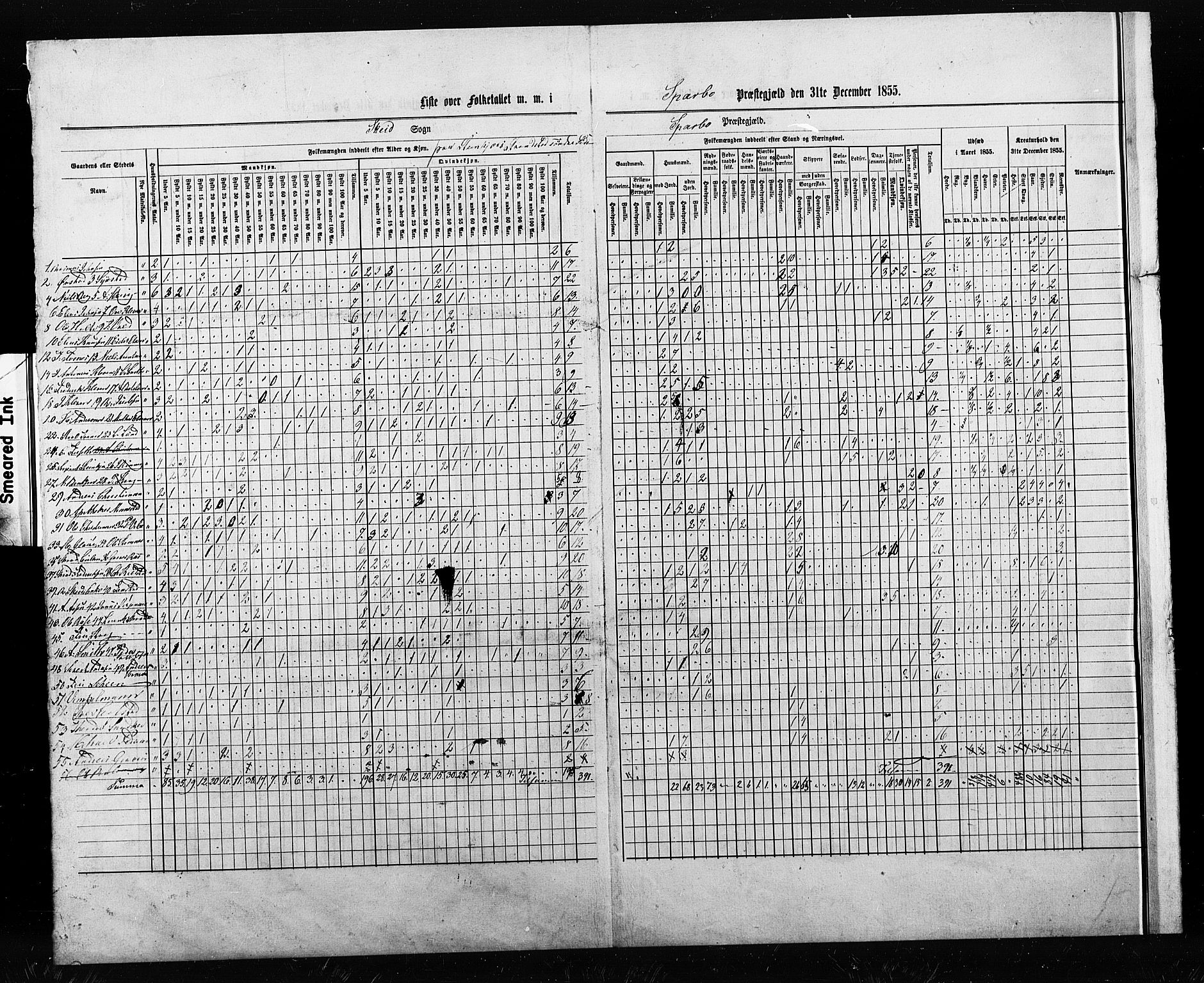 , Census 1855 for Sparbu, 1855, p. 13