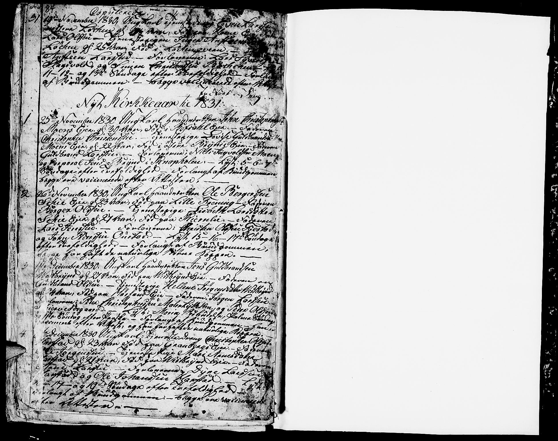 Romedal prestekontor, SAH/PREST-004/L/L0006: Parish register (copy) no. 6, 1828-1830, p. 84-85