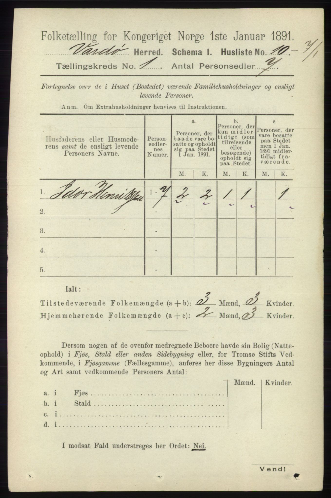 RA, 1891 census for 2028 Vardø, 1891, p. 25