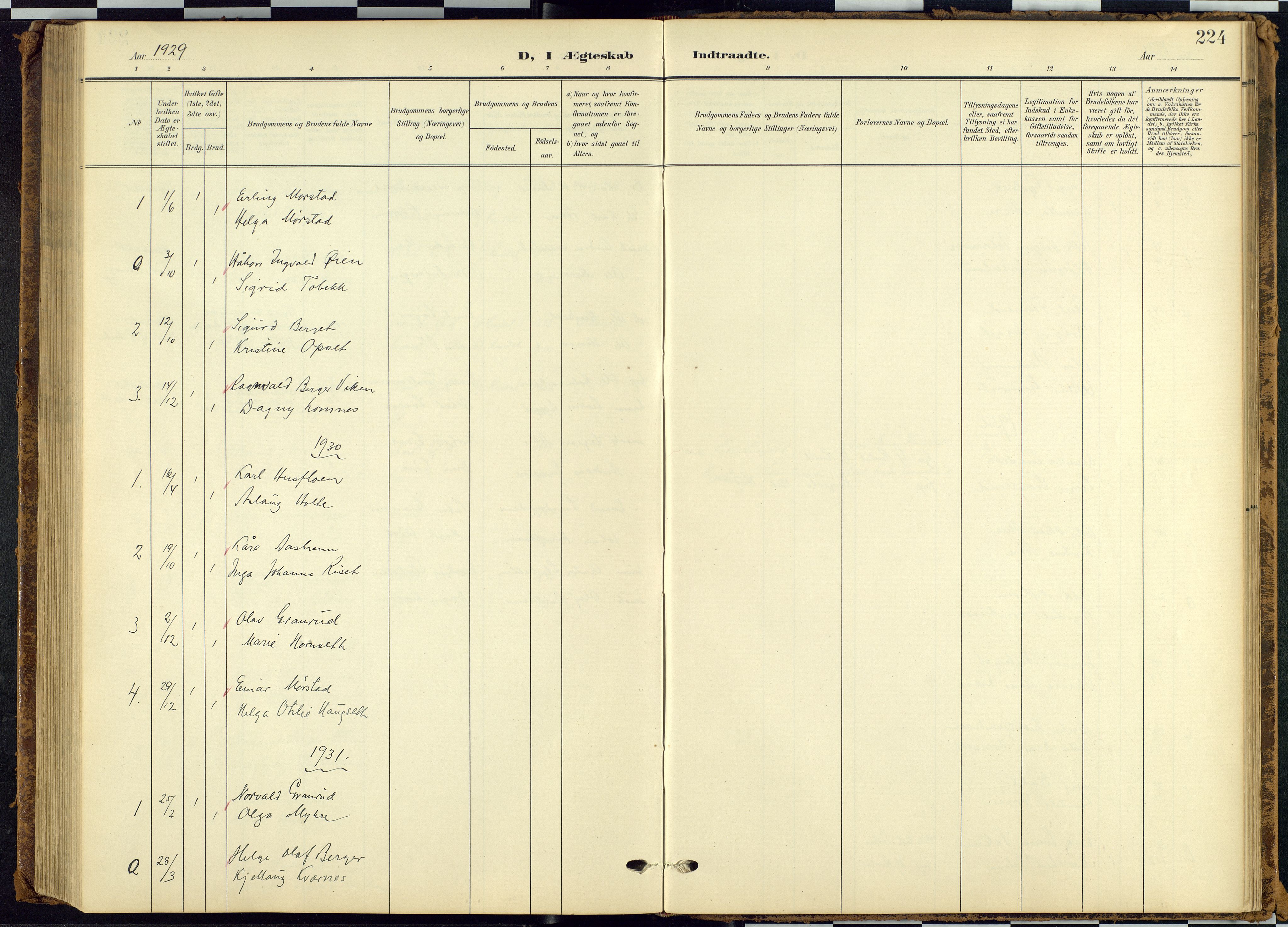 Rendalen prestekontor, SAH/PREST-054/H/Ha/Hab/L0010: Parish register (copy) no. 10, 1903-1940, p. 224