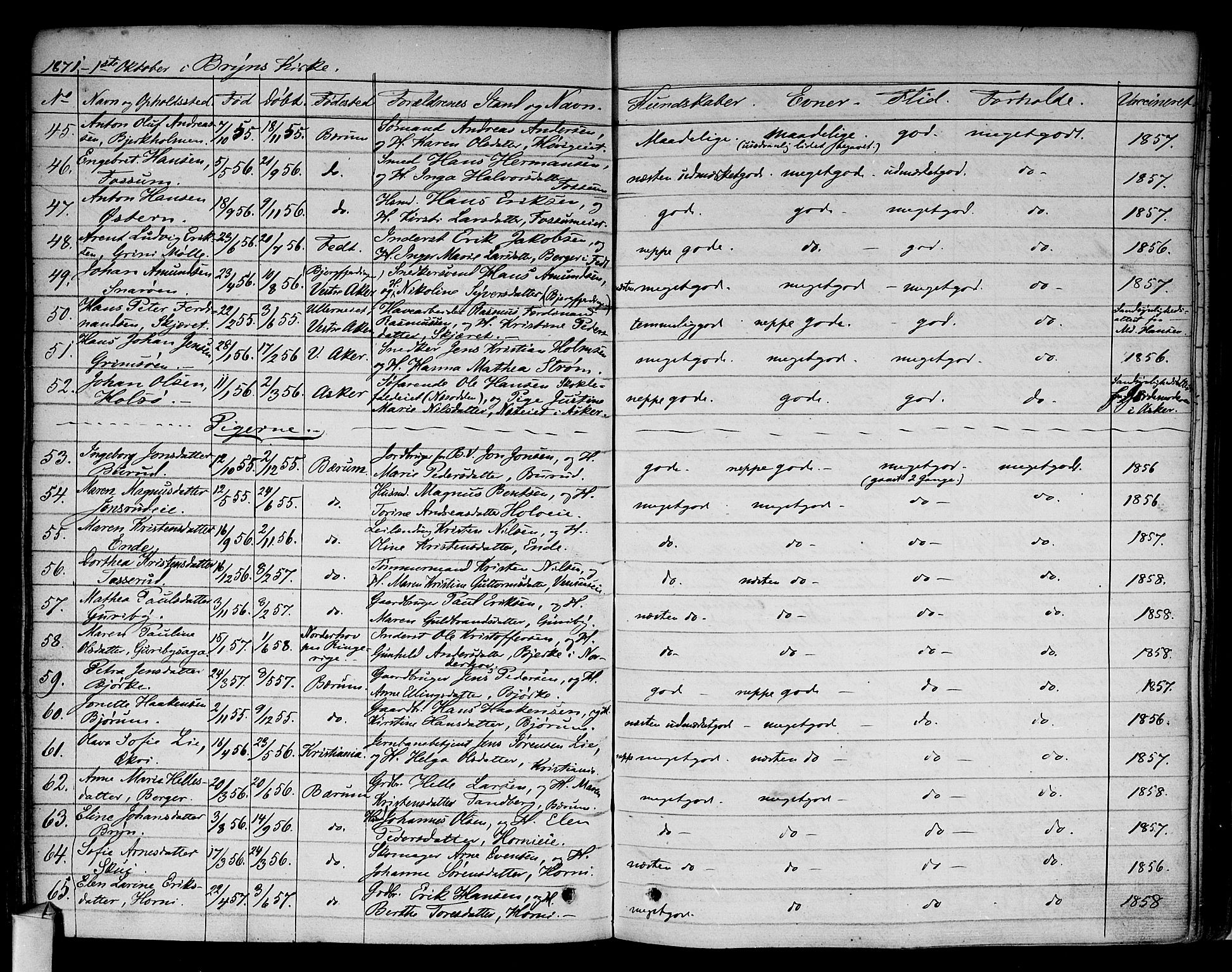 Asker prestekontor Kirkebøker, AV/SAO-A-10256a/F/Fa/L0009: Parish register (official) no. I 9, 1825-1878, p. 282