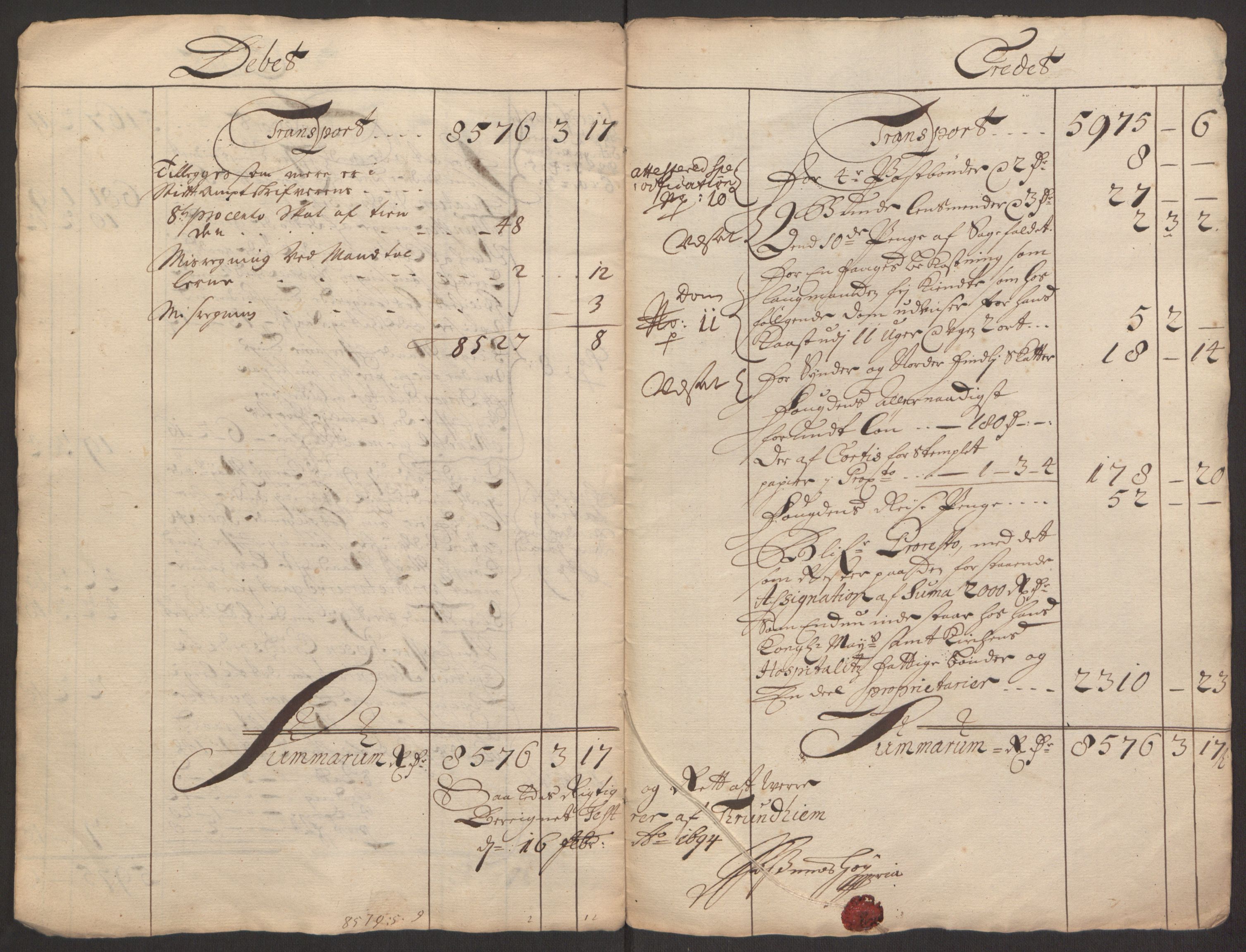 Rentekammeret inntil 1814, Reviderte regnskaper, Fogderegnskap, RA/EA-4092/R63/L4308: Fogderegnskap Inderøy, 1692-1694, p. 422