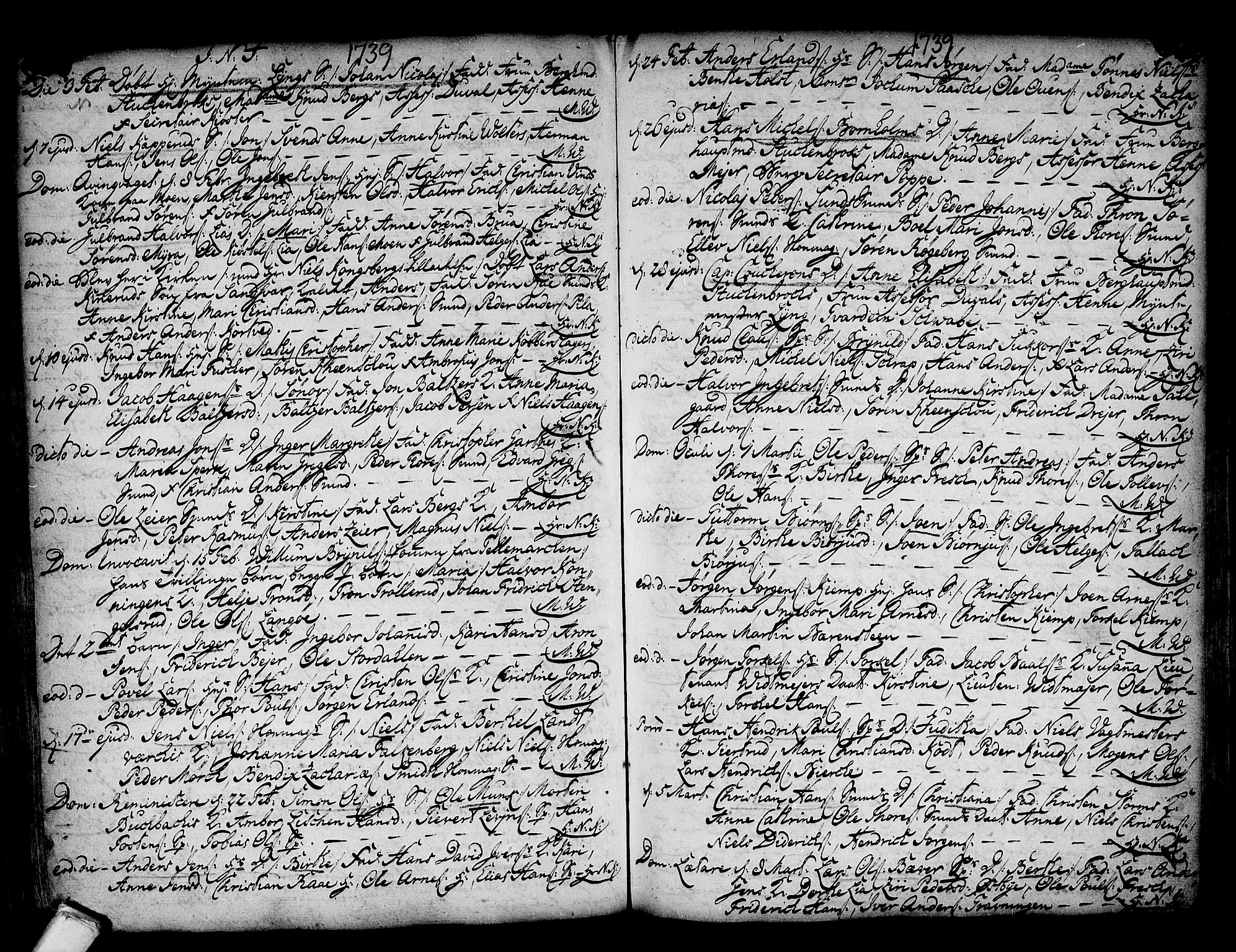 Kongsberg kirkebøker, AV/SAKO-A-22/F/Fa/L0002: Parish register (official) no. I 2, 1721-1743, p. 368-369