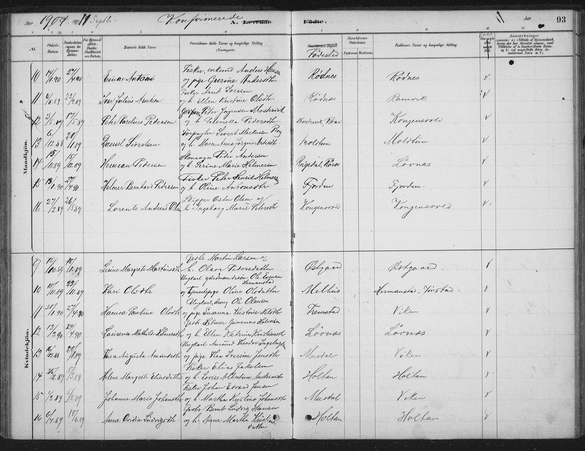 Ministerialprotokoller, klokkerbøker og fødselsregistre - Sør-Trøndelag, SAT/A-1456/662/L0755: Parish register (official) no. 662A01, 1879-1905, p. 93