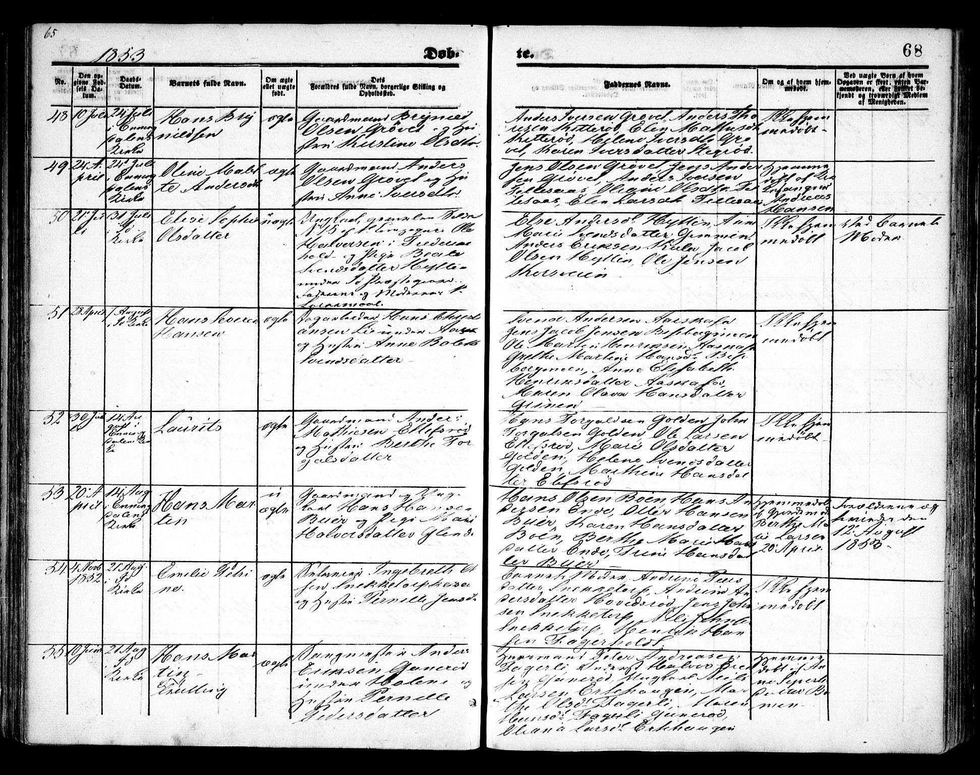 Idd prestekontor Kirkebøker, SAO/A-10911/F/Fc/L0004a: Parish register (official) no. III 4A, 1848-1860, p. 68